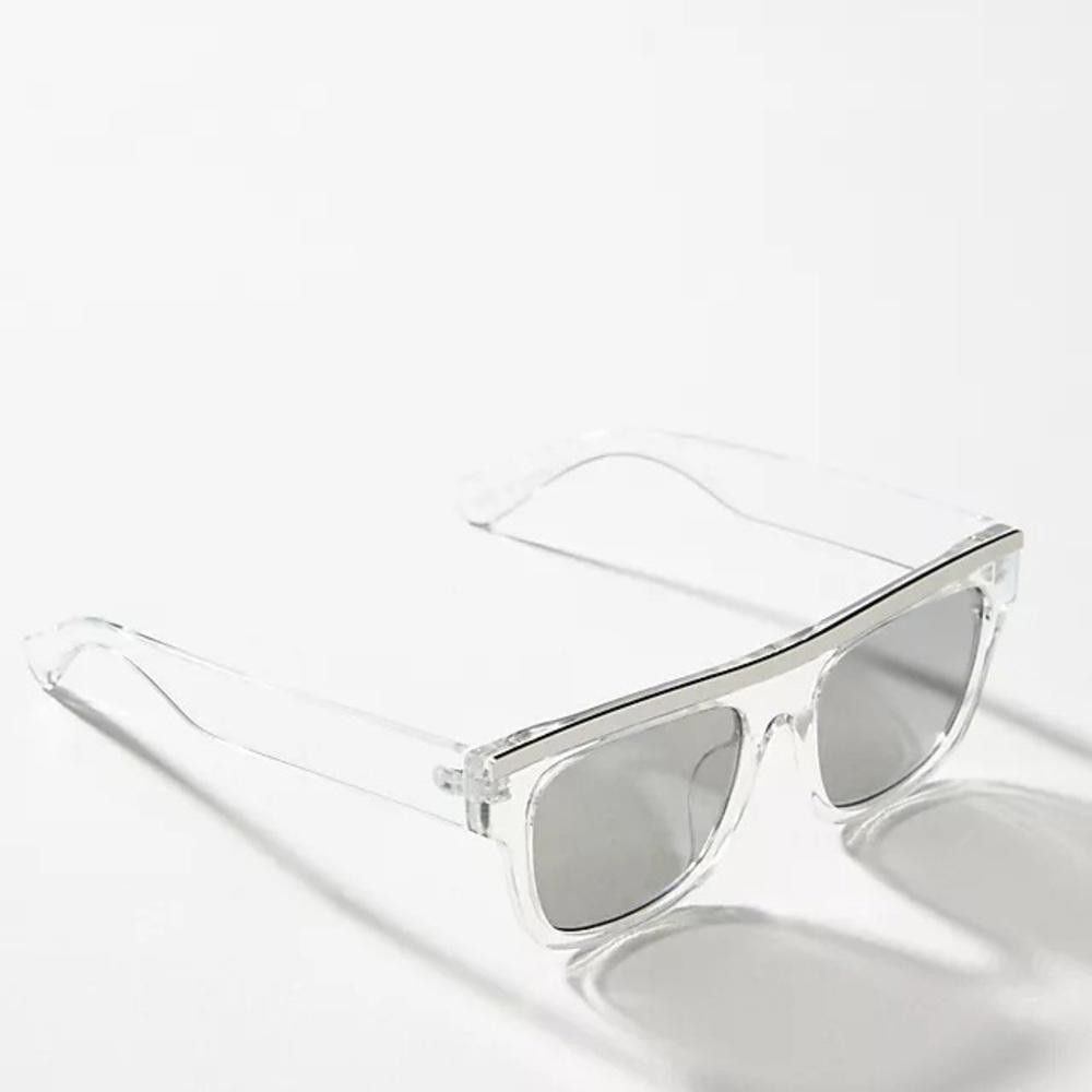Designer Anthropologie Metal and Clear Sunglasses Size ONE SIZE - 2 Thumbnail