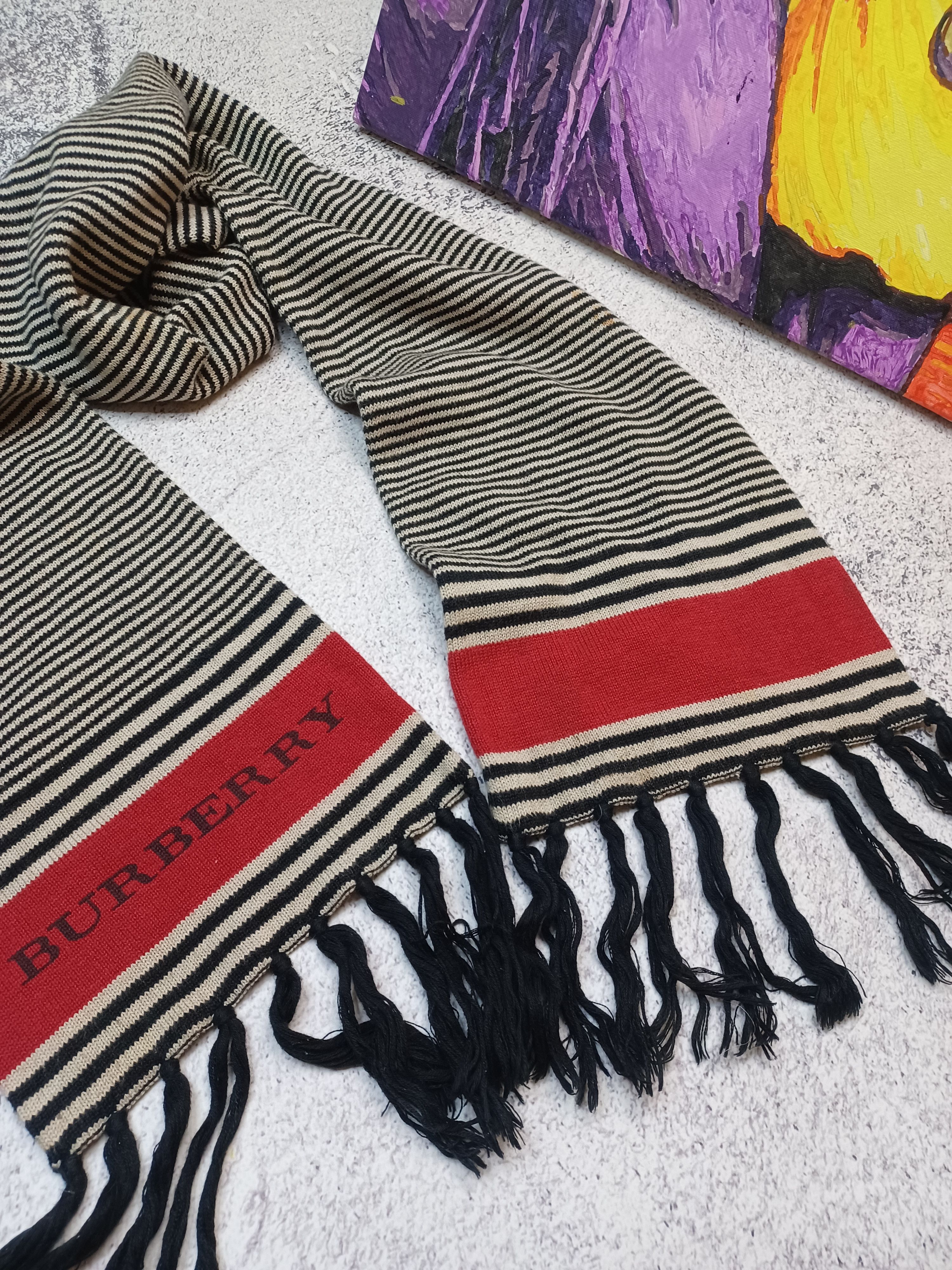 Burberry × Vintage Burberry Striped Scarf Size ONE SIZE - 4 Thumbnail