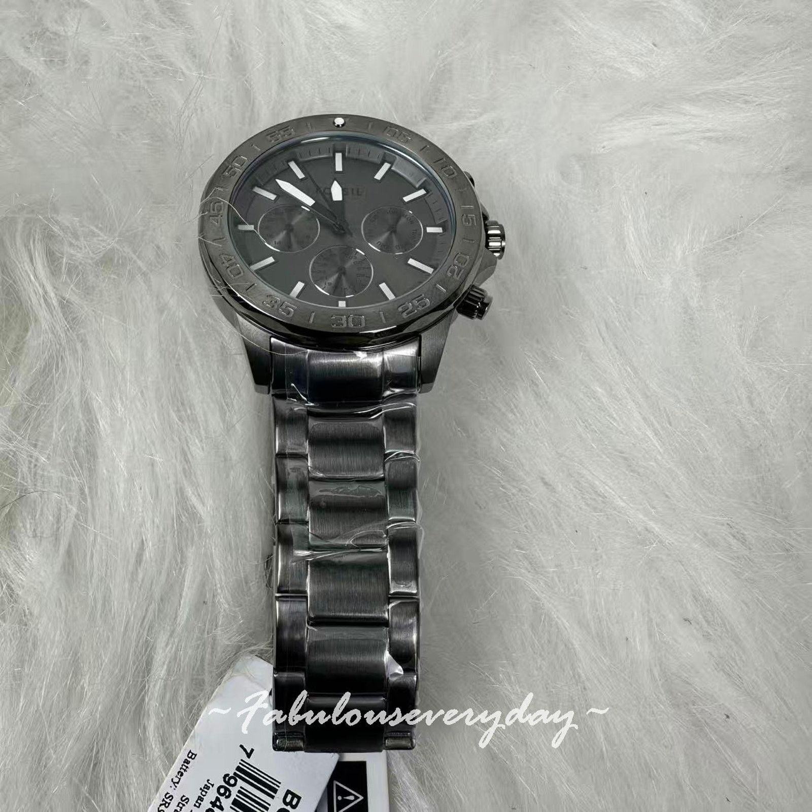 Fossil Fossil Men Bannon Multifunction Smoke Stainless Steel Watch Size ONE SIZE - 4 Thumbnail