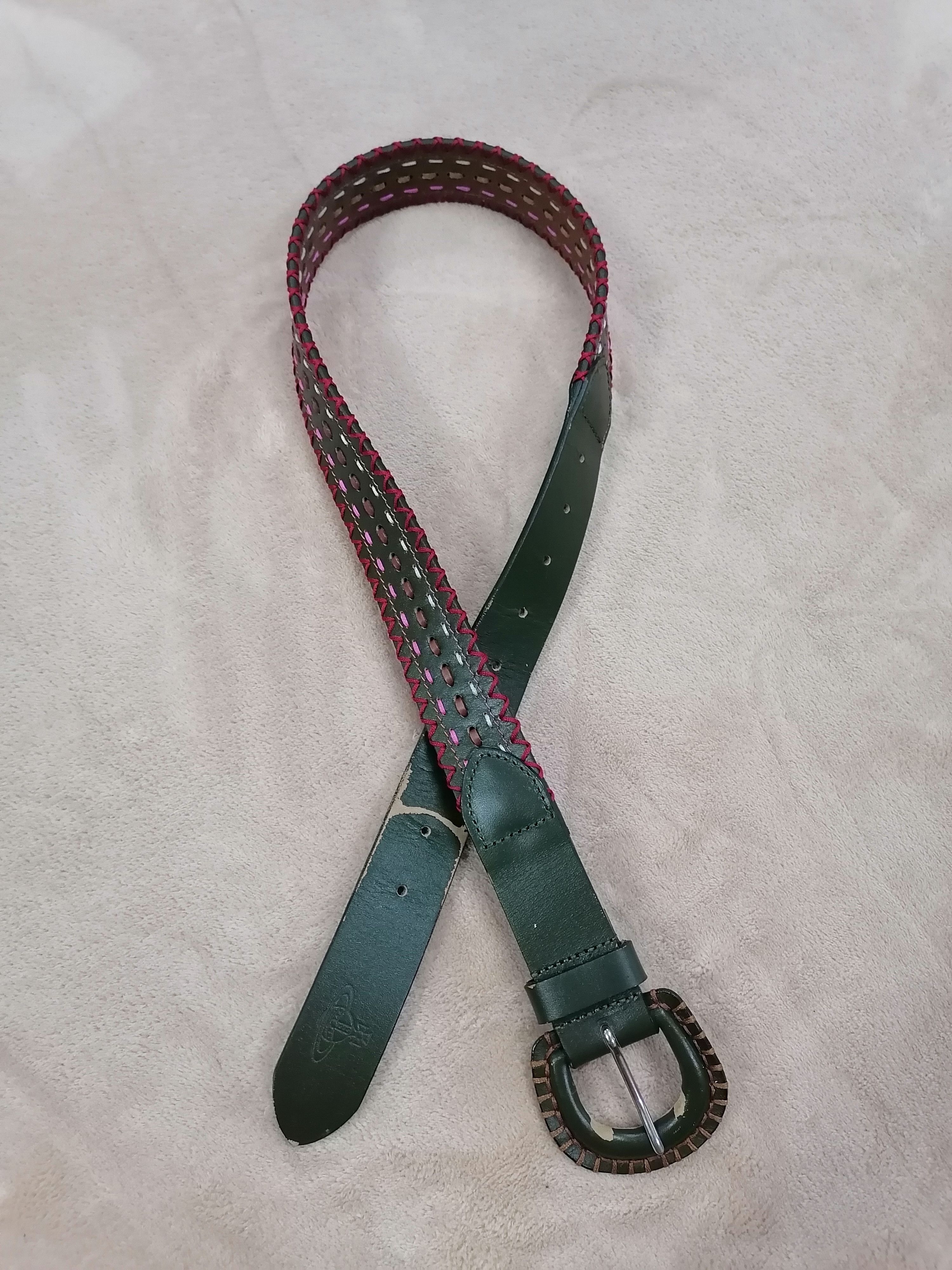 Designer × Leather × Vivienne Westwood Vivienne Westwood Green Leather Belt Size ONE SIZE - 1 Thumbnail