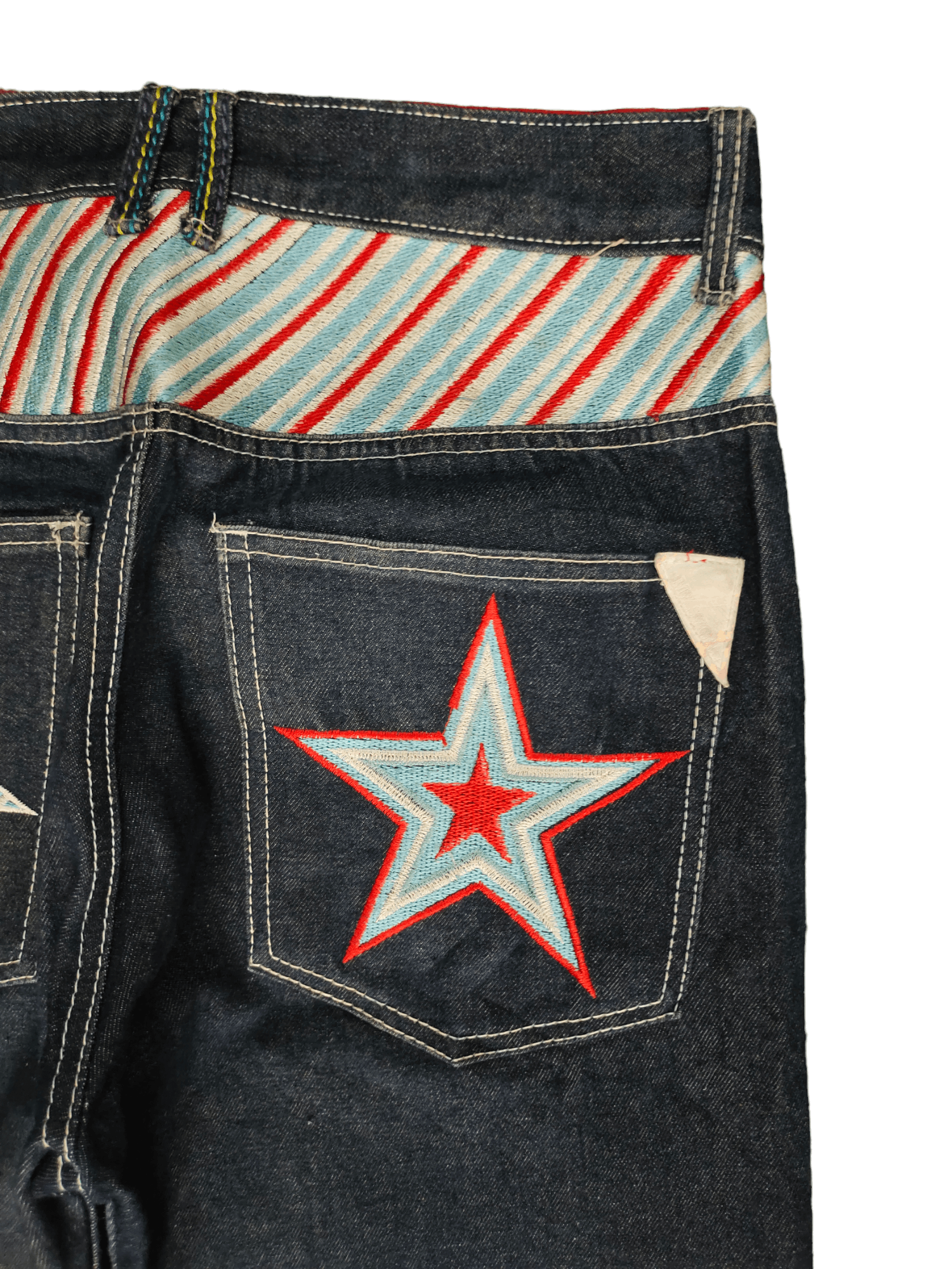 Hysteric Glamour × Undercover Vintage Y2k Sygf Stars Embroidered Baggy Jeans Jnco Style Size US 33 - 3 Thumbnail
