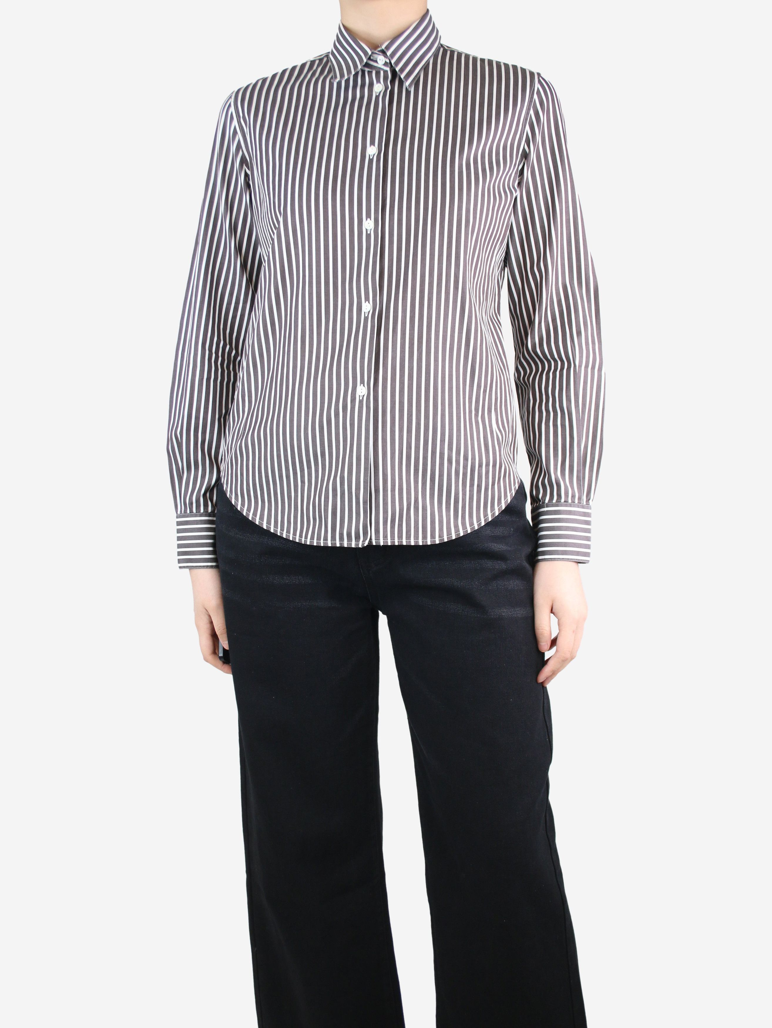 image of Loro Piana Brown Striped Shirt - Size Uk 10, Women's