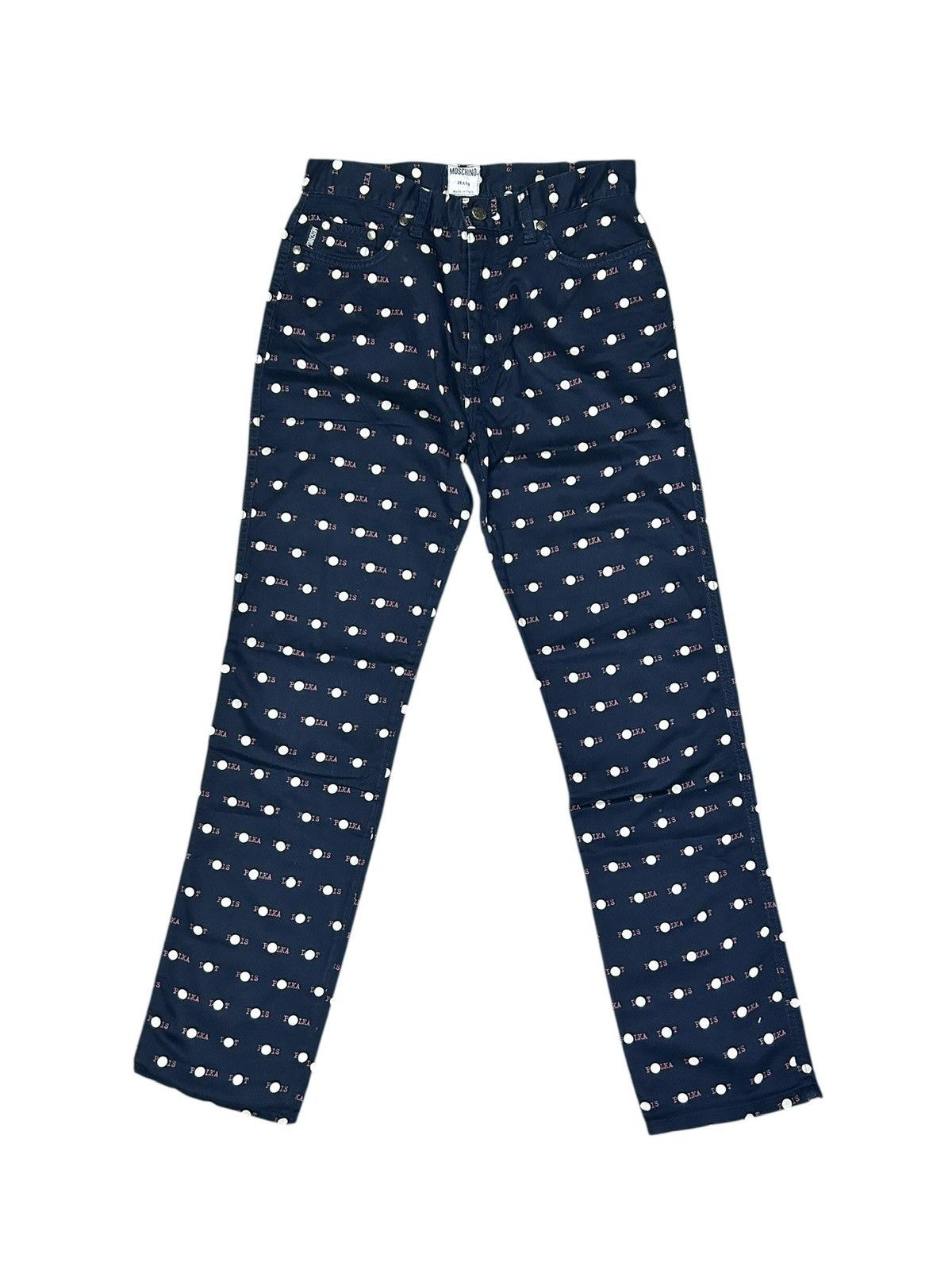 Moschino 90s Polka Dot Trousers Size 27" / US 4 / IT 40 - 1 Thumbnail