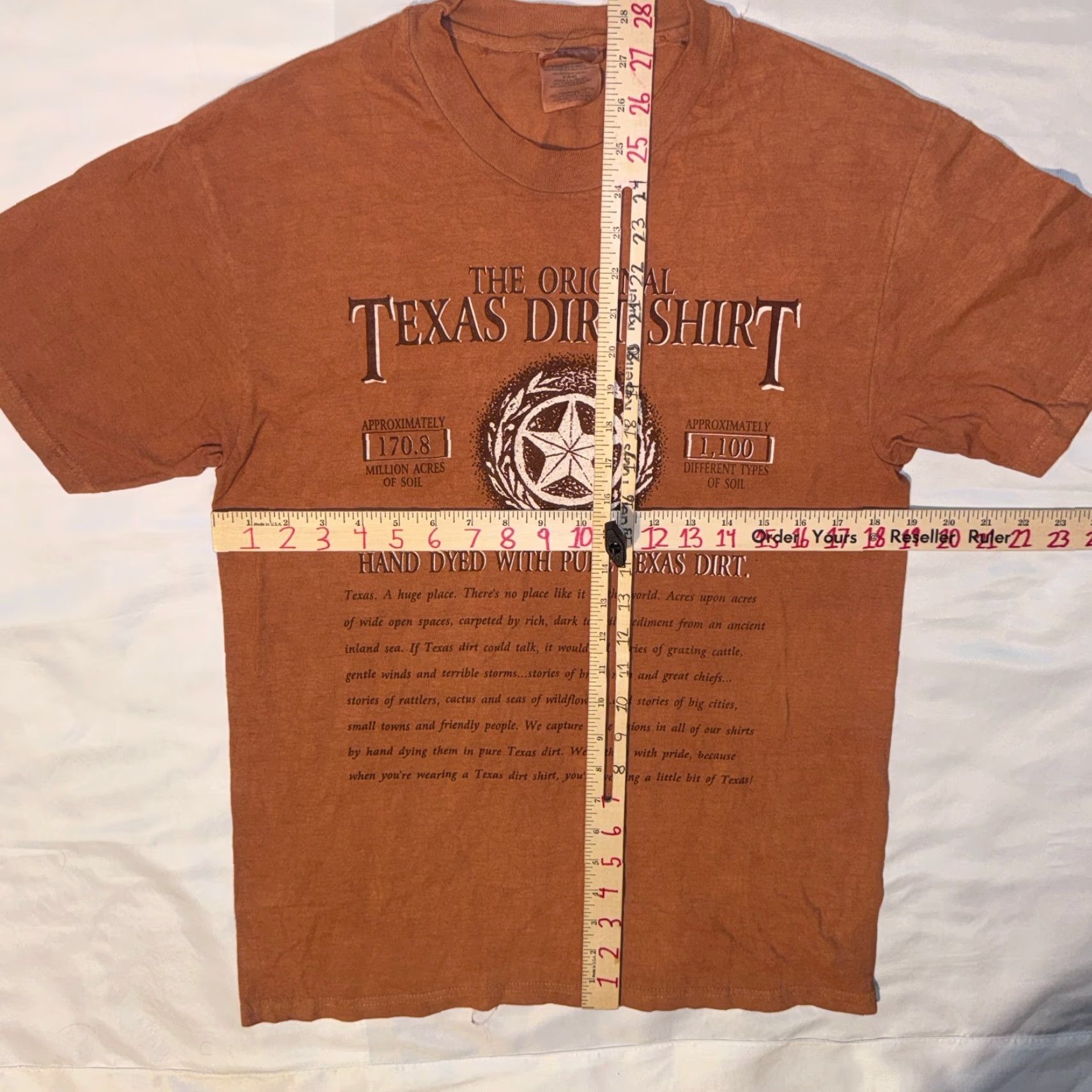 Hanes **Texas Dirt Hand Dyed Orange Cotton Short Sleeve T-Shirt** User: **Hand Dyed Texas Dirt Orange Cotton Short Sleeve T-Shirt** Size US M / EU 48-50 / 2 - 4 Thumbnail