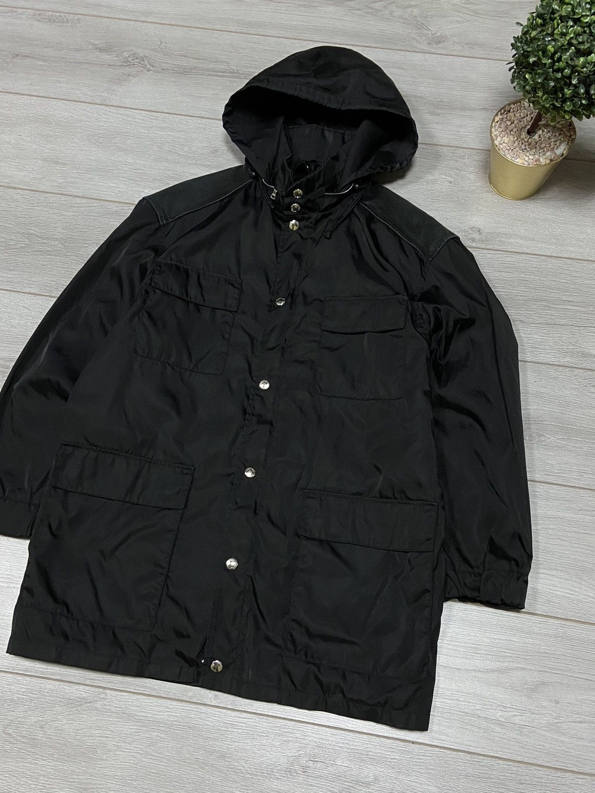 Prada Prada vintage nylon leather jacket hooded Size US L / EU 52-54 / 3 - 1 Thumbnail