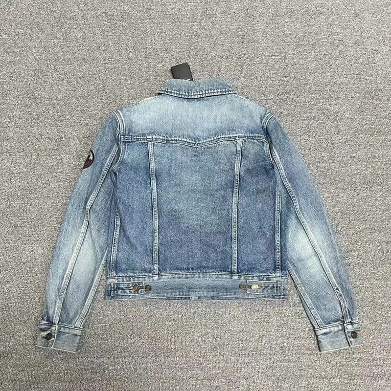 YSL Denim Jacket in Blue with Logo .