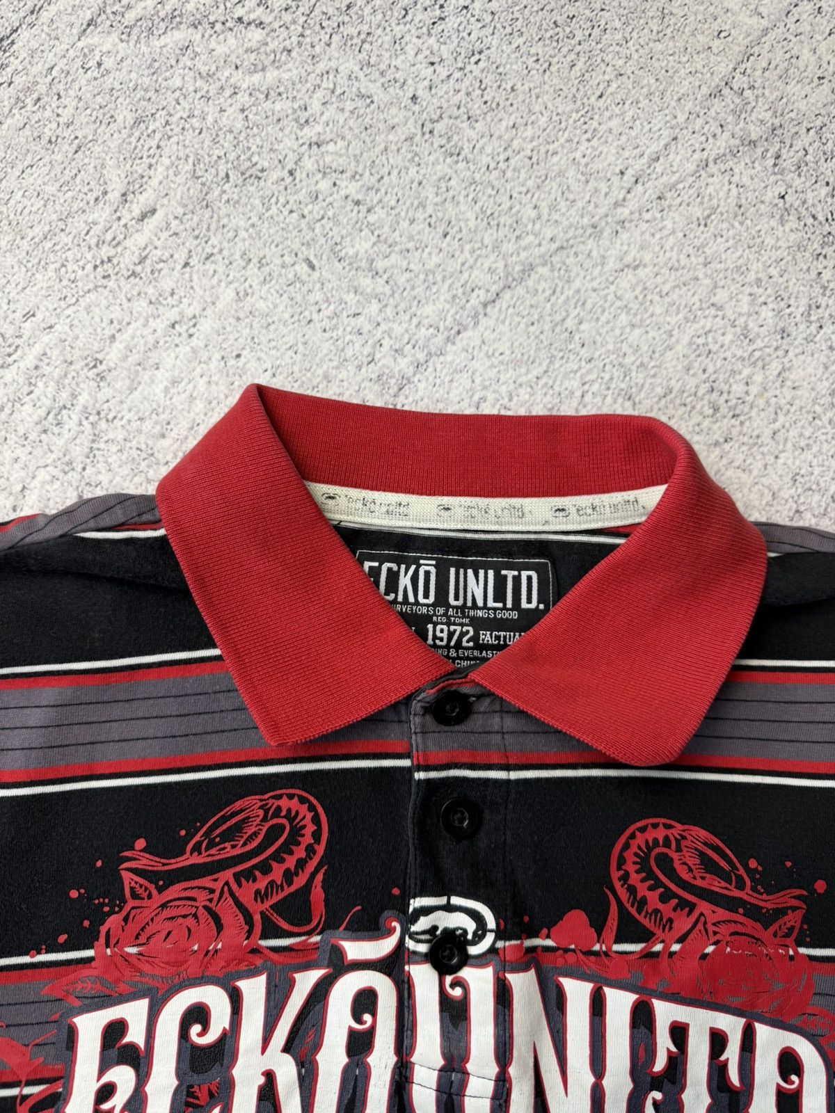 Ecko Unltd. VINTAGE Ecko Unltd Y2K Red Big logo Polo T-Shirt USA Size US L / EU 52-54 / 3 - 14 Thumbnail