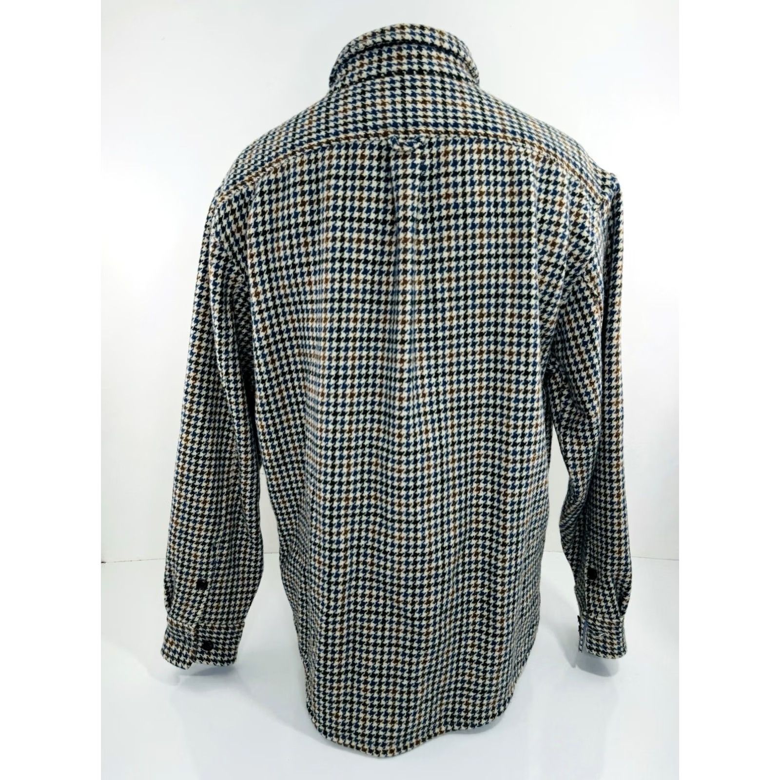 Lands' End Lands' End Wool Houndstooth Tweed Field Ranch Chore Hunting L Jacket Mens Large Blue / Brown / Beige Wool Tweed Jacket Hunting 90s Century? Size US L / EU 52-54 / 3 - 5 Thumbnail