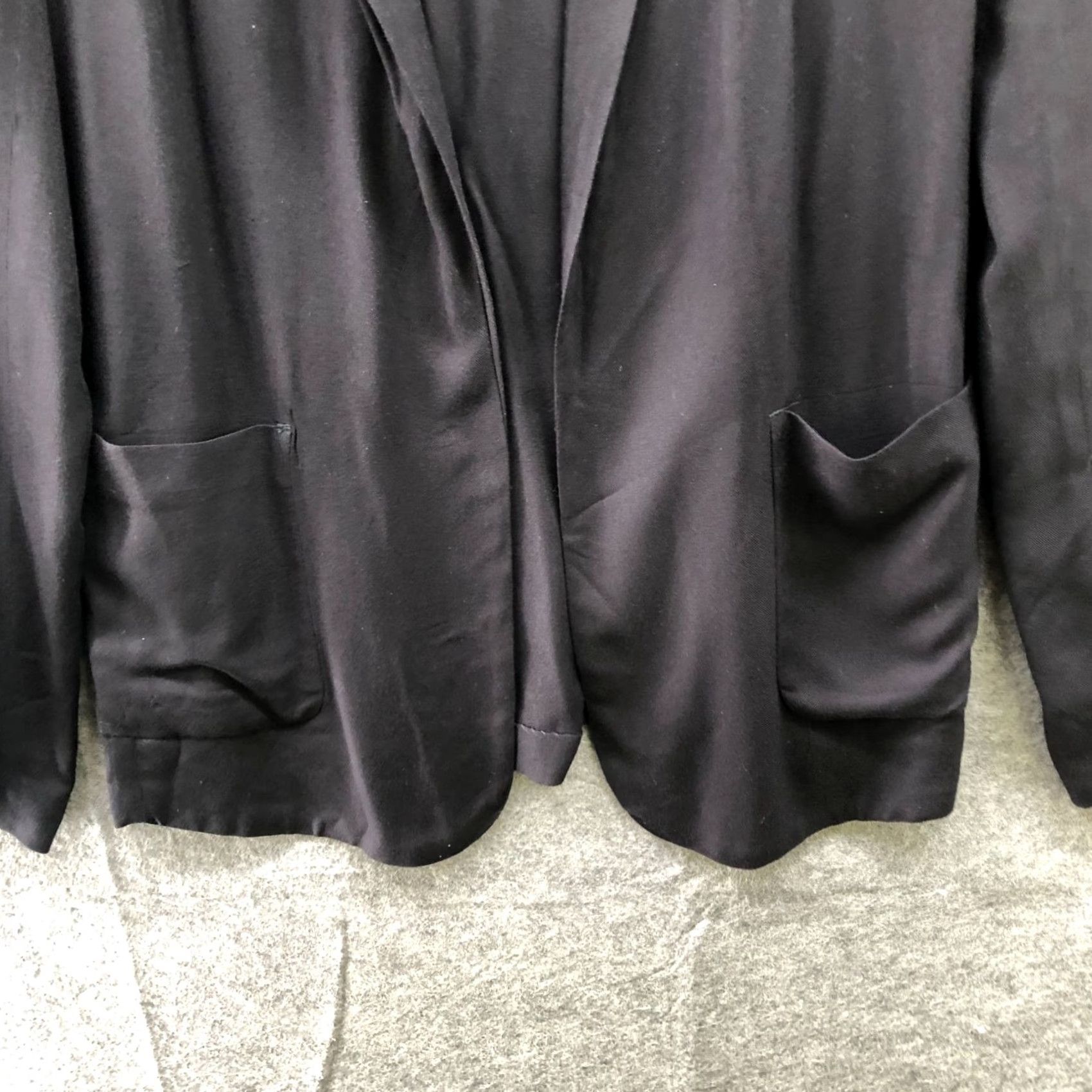 Vintage Talula Open Front Blazer Womens 6 Black Cupro Rayon Relaxed Formal Casual Blazer Jacket Single-Breasted Office Workwear Mens Womens Girls Size M / US 6-8 / IT 42-44 - 4 Thumbnail