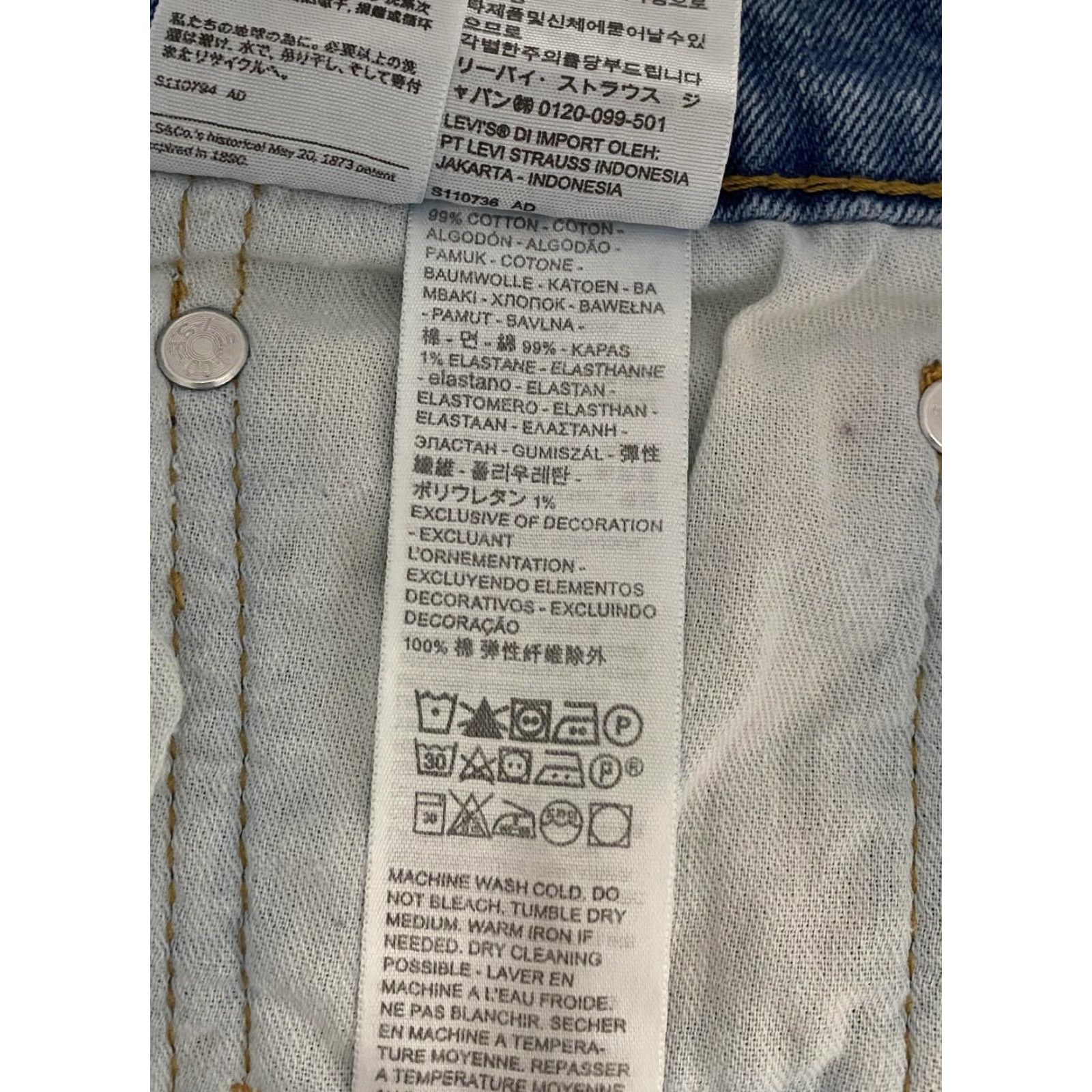 Levi's Levi's Jeans Mens 38x32 Light Wash Blue Straight Leg Denim 5-Pocket Zip Fly Size US 38 / EU 54 - 4 Thumbnail