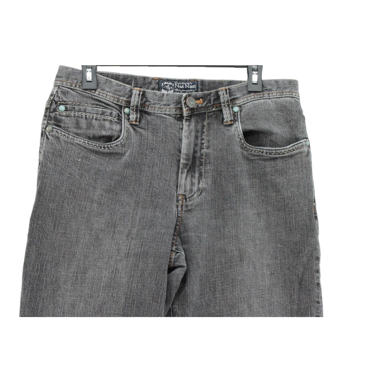 Nat Nast Nat Nast Jeans Men's 32x33 Black Stretch Washed Preppy Grunge Heavy Stitching Size US 32 / EU 48 - 1 Thumbnail