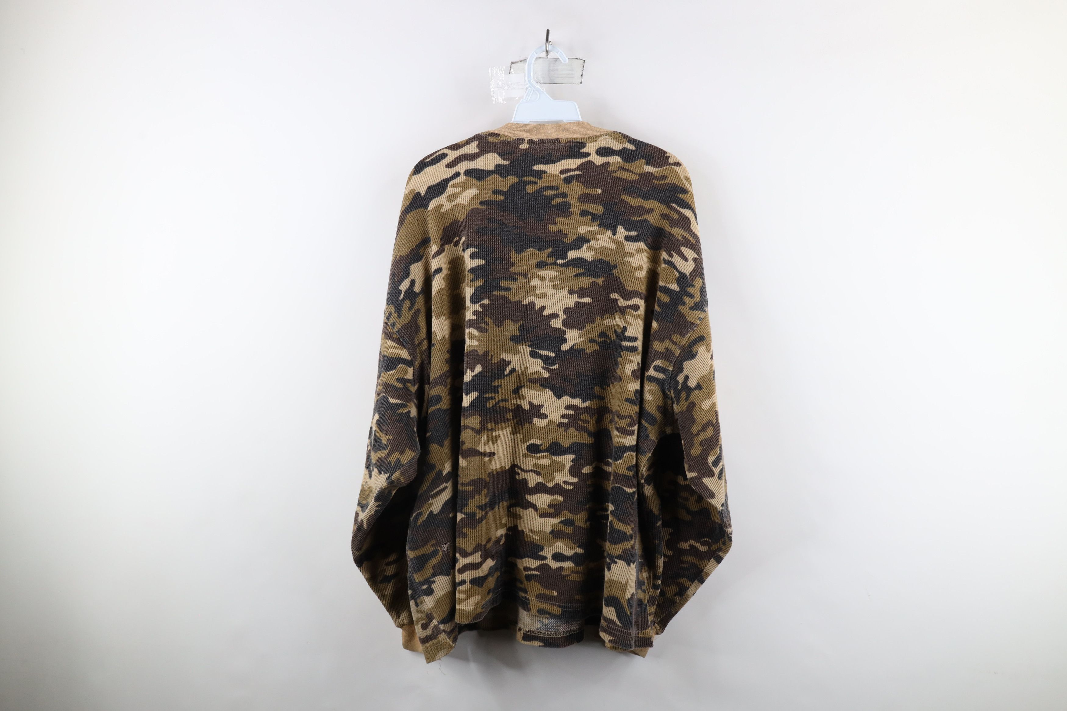 Vintage Vintage 90s Streetwear Camouflage Knit Long Sleeve T-Shirt Size US XXL / EU 58 / 5 - 9 Thumbnail