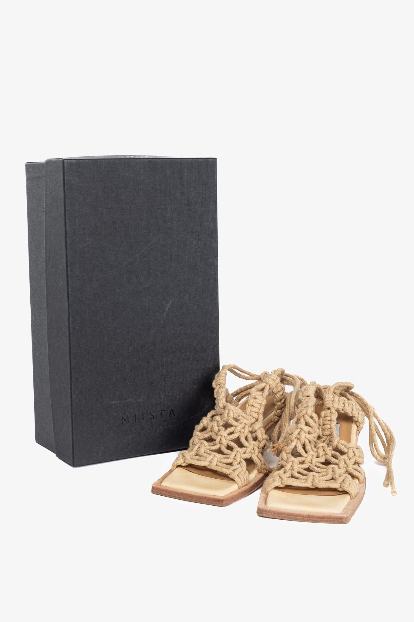 Miista Miista Annie Coffee Milk Crochet Slingback Sandals Size US 7.5 / IT 37.5 - 11 Thumbnail
