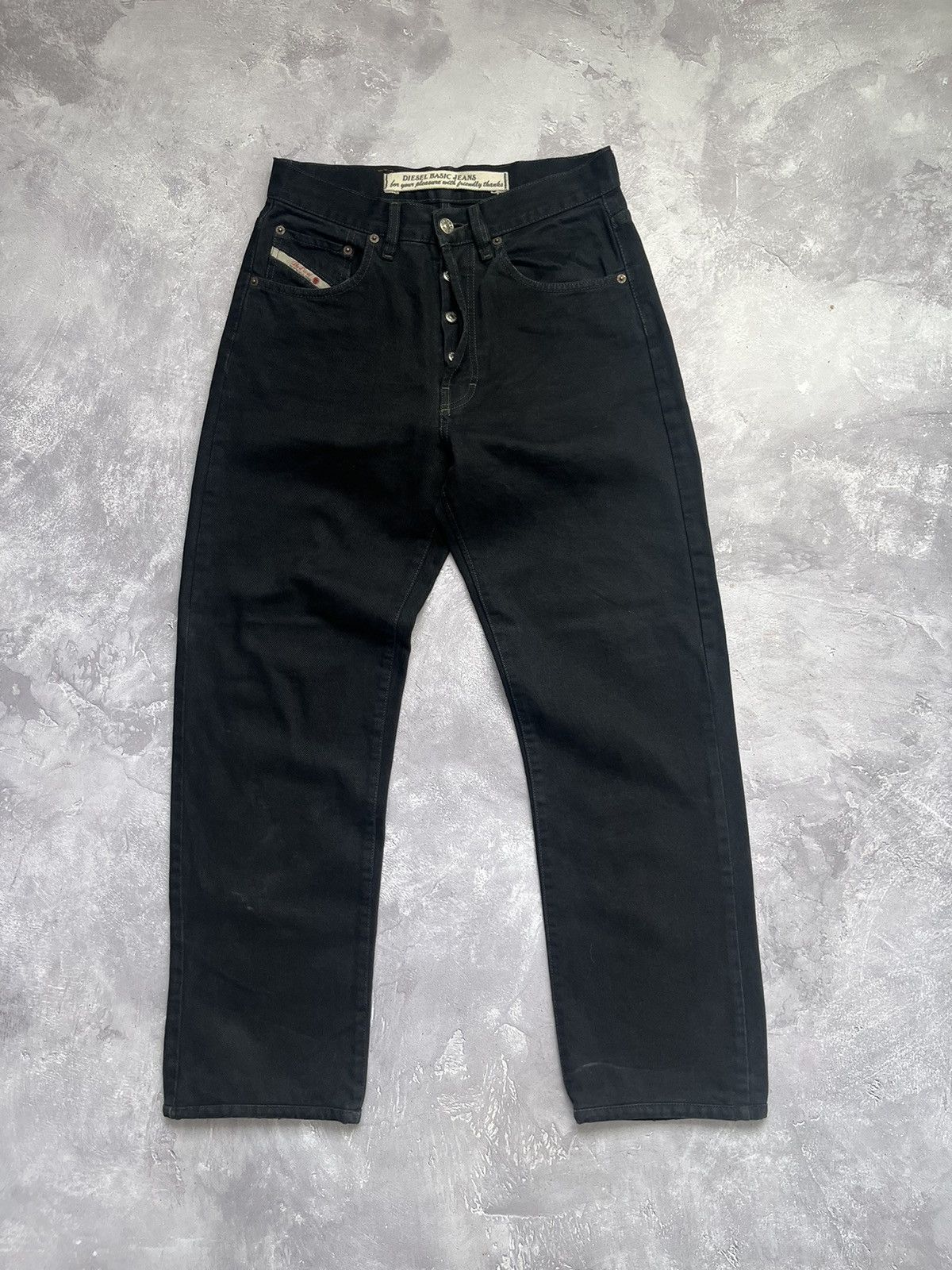 00's Diesel Punk Dark-Black Y2k Rarest Grunge Denim Pants