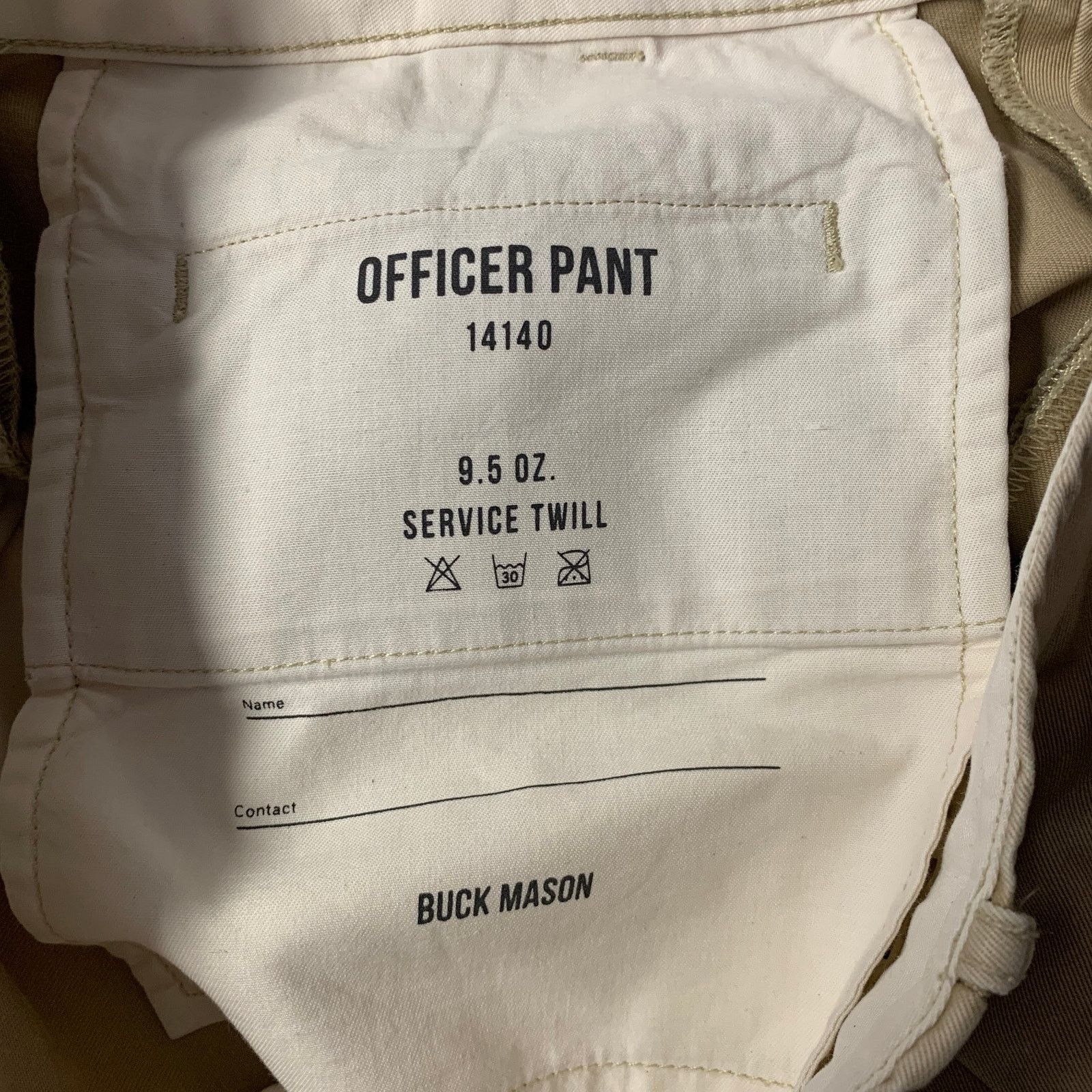 Buck Mason Size 32 Khaki Solid Cotton Button Fly Casual Pants Size US 32 / EU 48 - 3 Thumbnail