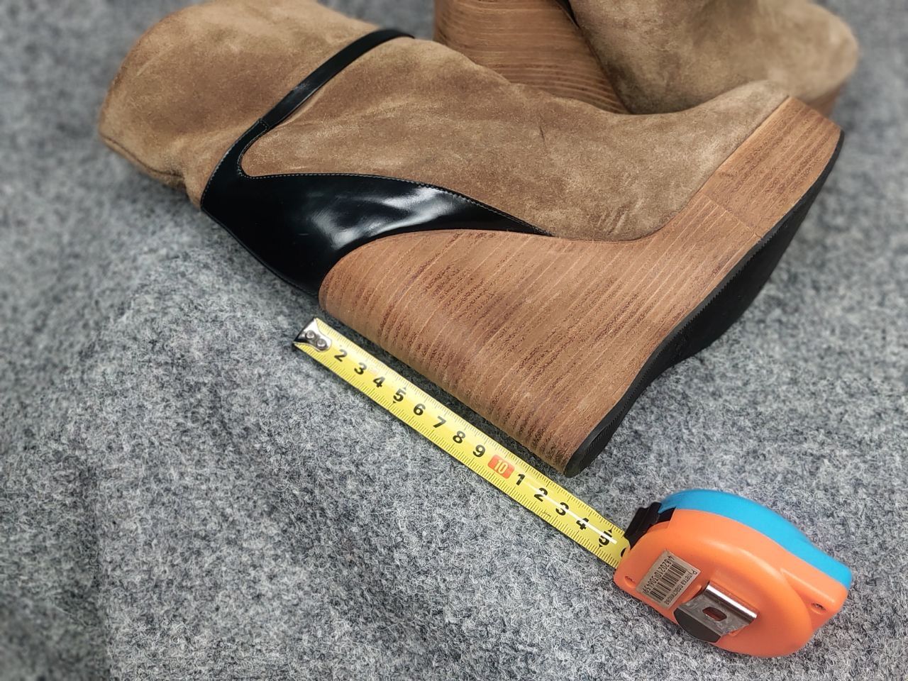 Chloé Marron Suede Beige Wedge Wooden Platform Heel Boots
