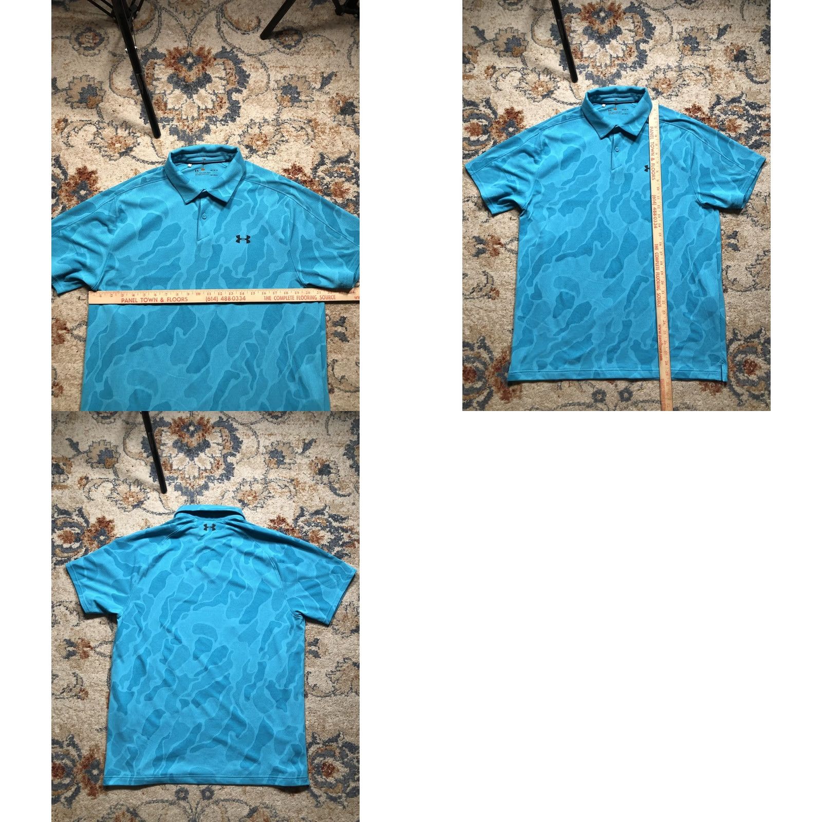 Under Armour Under Armour Polo Shirt Mens L Blue Camouflage HeatGear Golf Loose Fit Performance Size US L / EU 52-54 / 3 - 8 Thumbnail