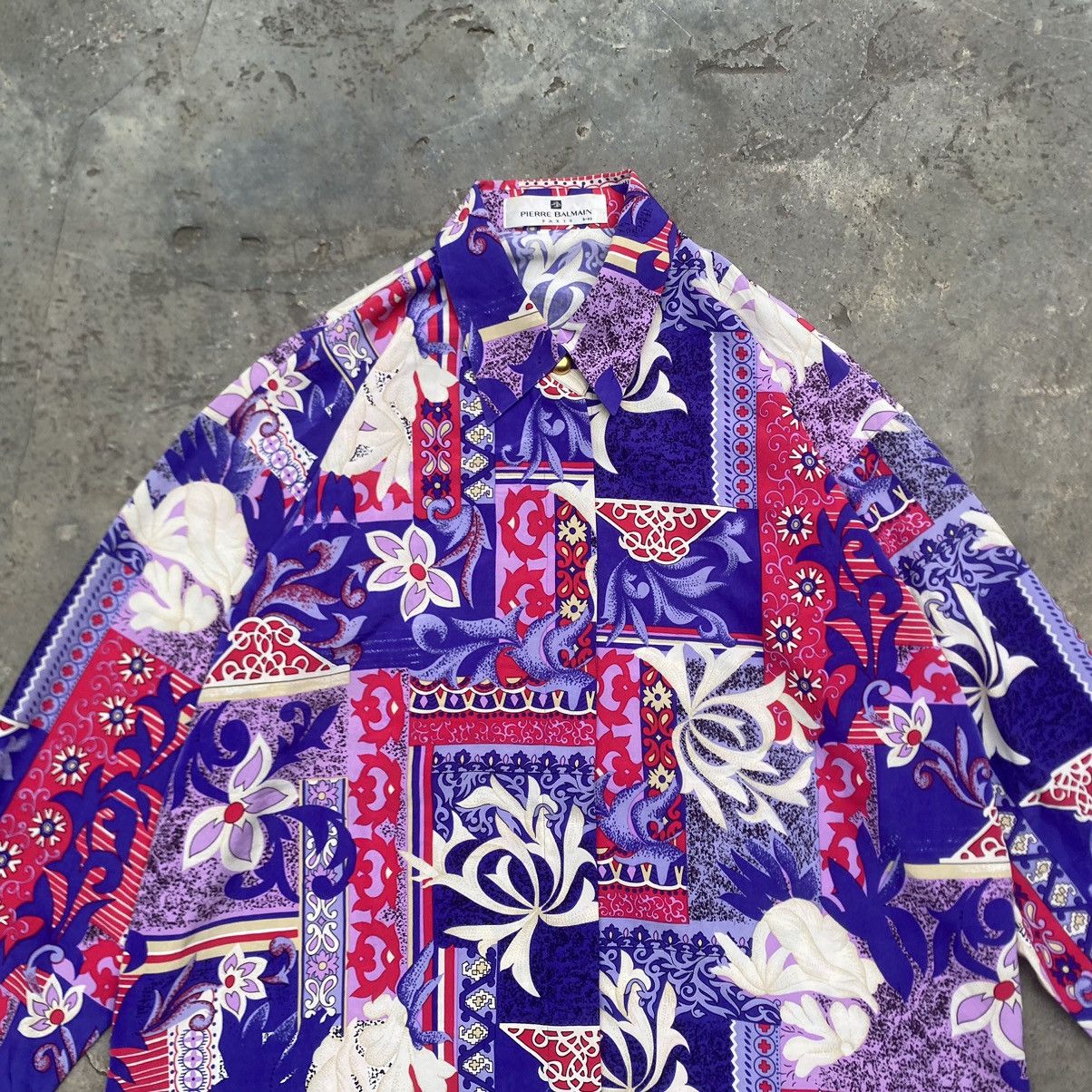 Pierre Balmain Vintage Pierre Balmain Flower Silk Shirt Size US L / EU 52-54 / 3 - 3 Thumbnail