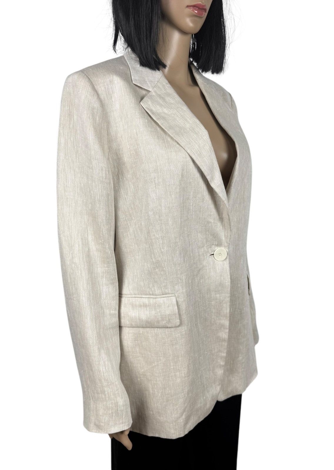 Massimo Dutti Massimo Dutti Linen Blazer Ivory size US8 EU40 Size M / US 6-8 / IT 42-44 - 3 Thumbnail