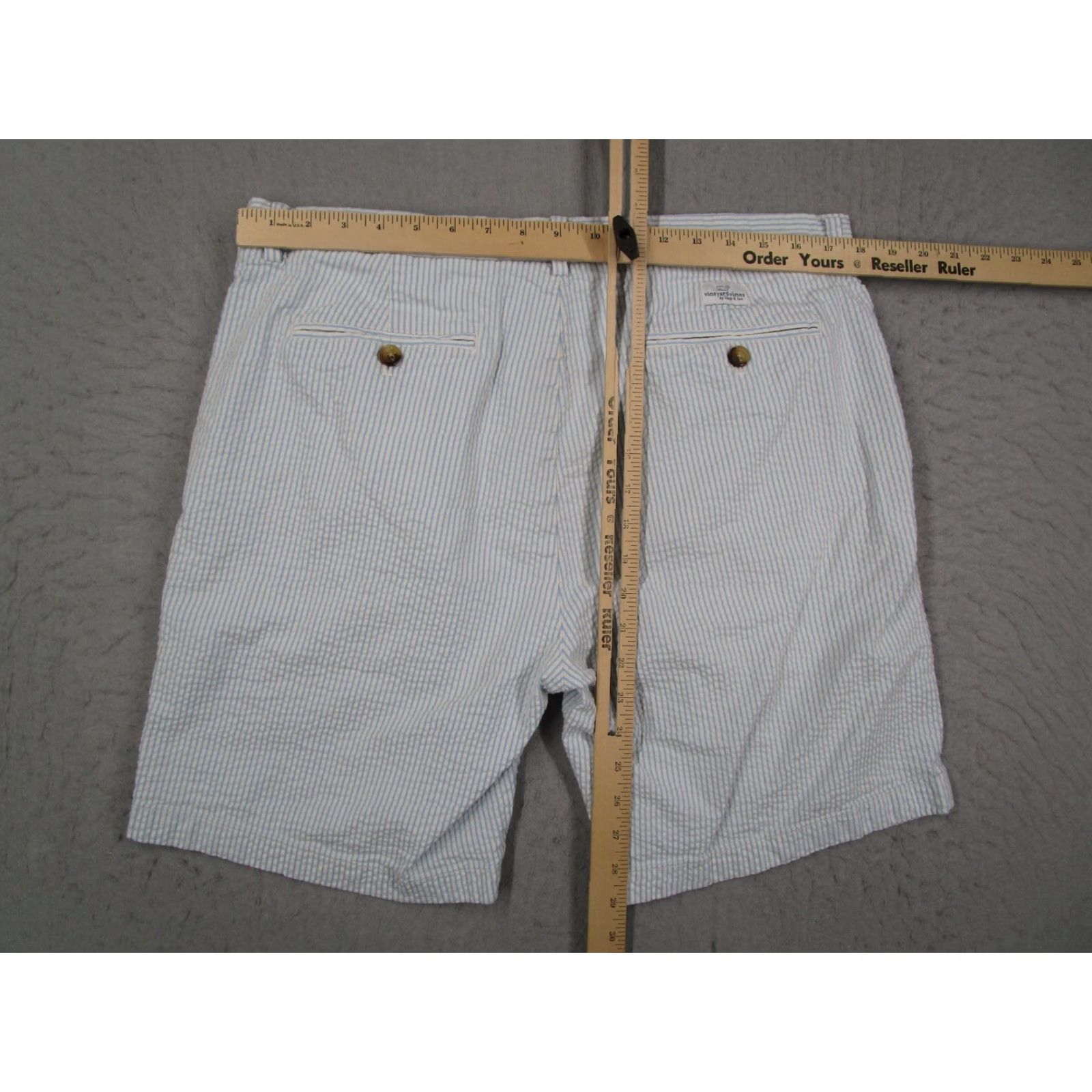 Vineyard Vines Vineyard Vines Shorts Mens 36 Chino Knit Seersucker Stripe Blue White 1H0530 Nautical Stretch Casual Flat Front 5-Pocket Mens Size US 36 / EU 52 - 5 Thumbnail