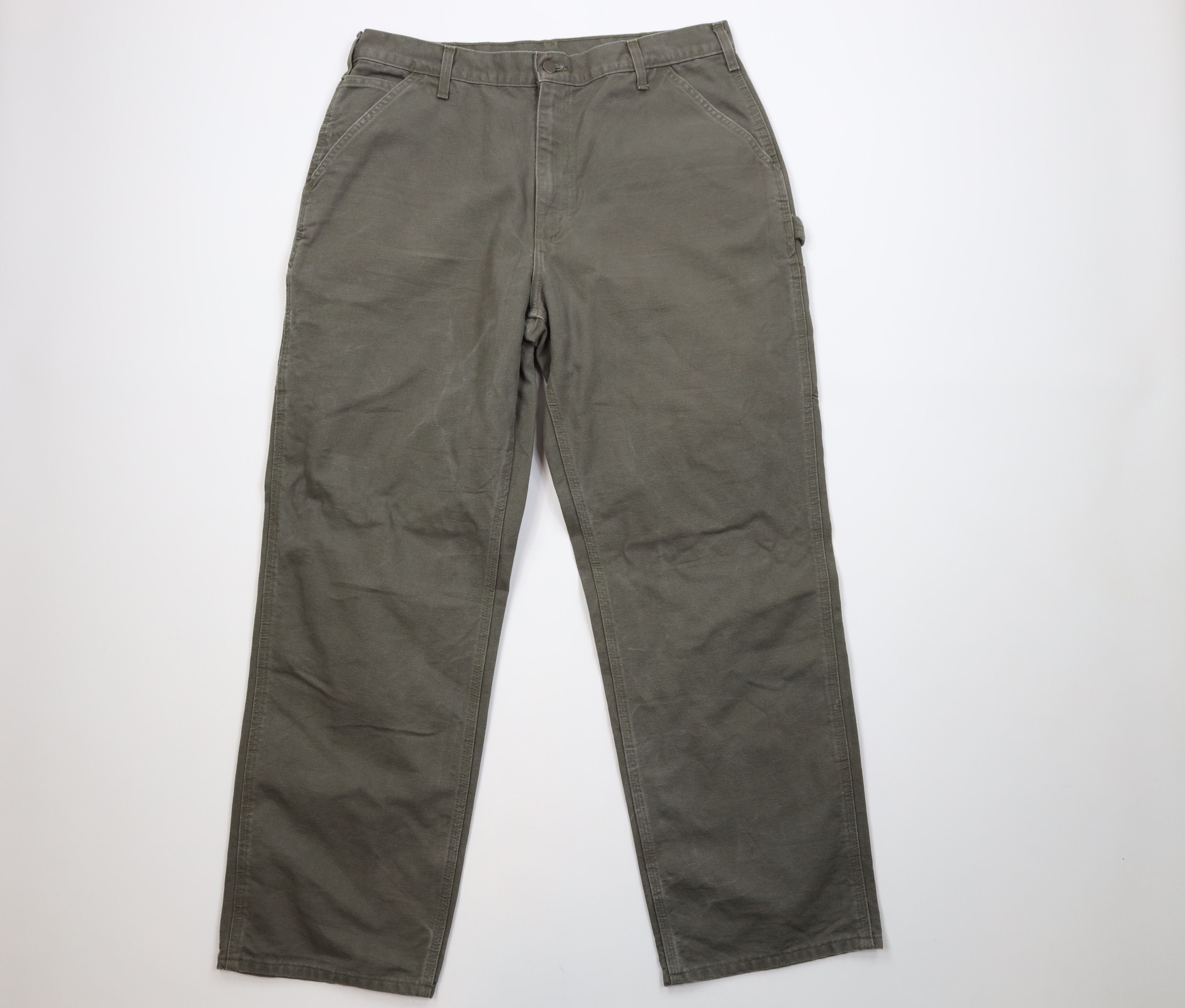 Carhartt Vintage Y2K Carhartt Wide Leg Dungaree Pants Moss Green Size US 38 / EU 54 - 1 Thumbnail