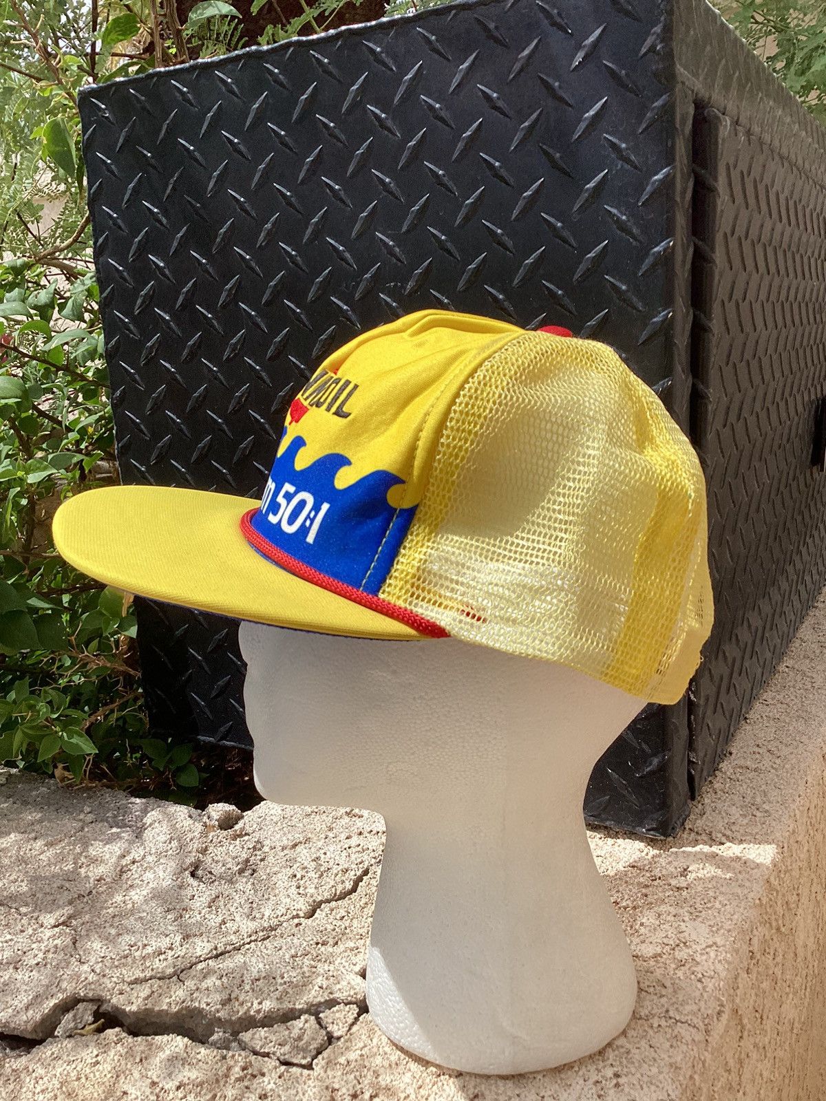 Other × Vintage Vtg 90s Pennzoil premium 50:1 NWOT snapback trucker styl hat Size ONE SIZE - 3 Thumbnail