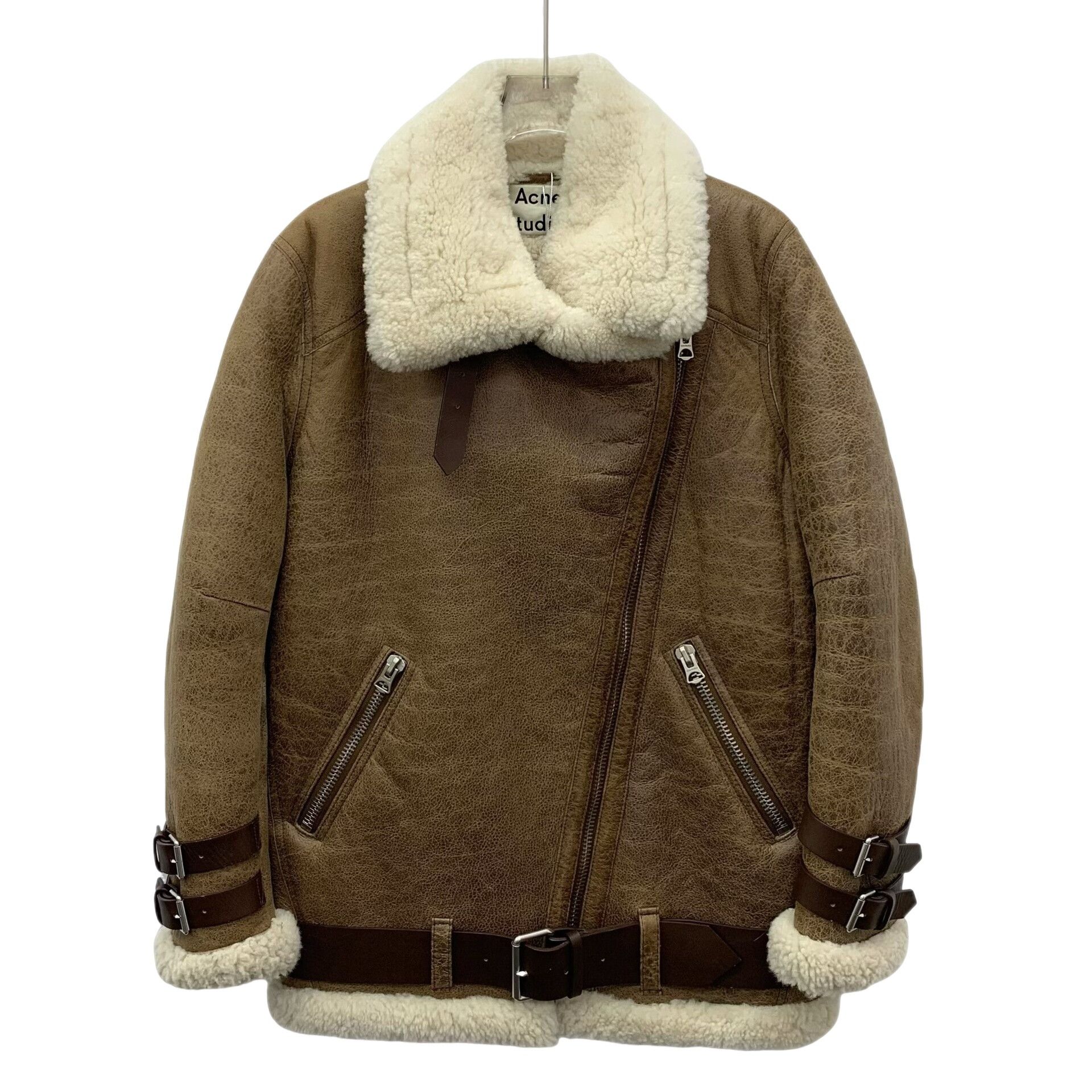 Acne Studios Acne Studios Brown Lamb Shearling Velocite Jacket 32 Size XXS / US 00 / IT 34 - 1 Thumbnail