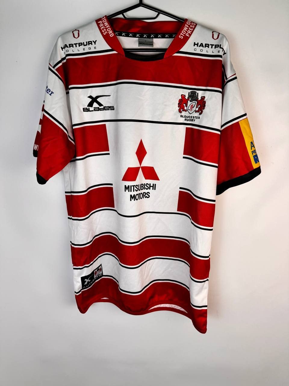 Vintage GLOUCESTER Rugby League XBLADES Shirt Red White Large Size US L / EU 52-54 / 3 - 1 Thumbnail