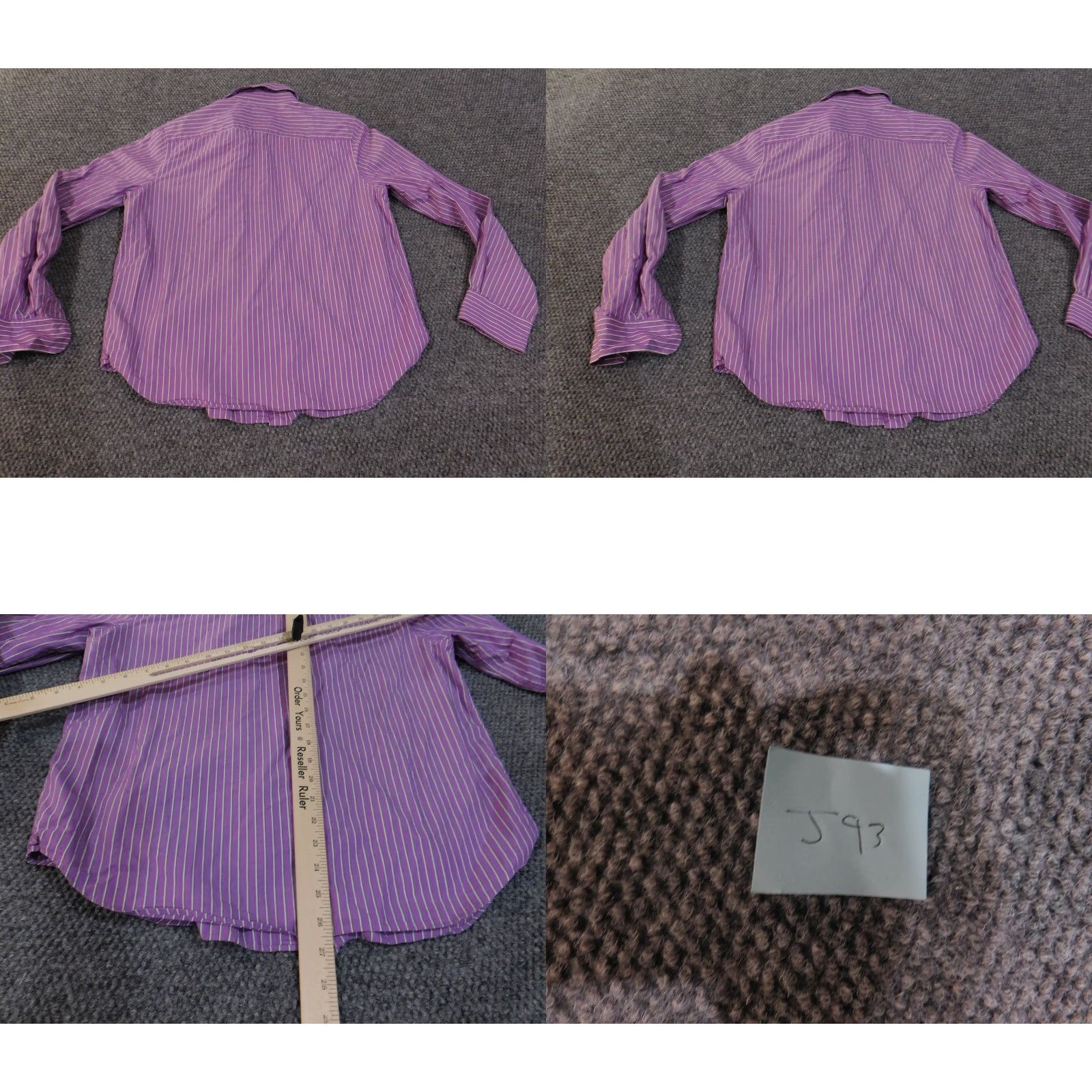 Ralph Lauren Lauren Ralph Lauren Shirt Mens Medium Purple Striped Button Up Long Sleeve Dress Shirt Classic Fit Size US M / EU 48-50 / 2 - 8 Thumbnail