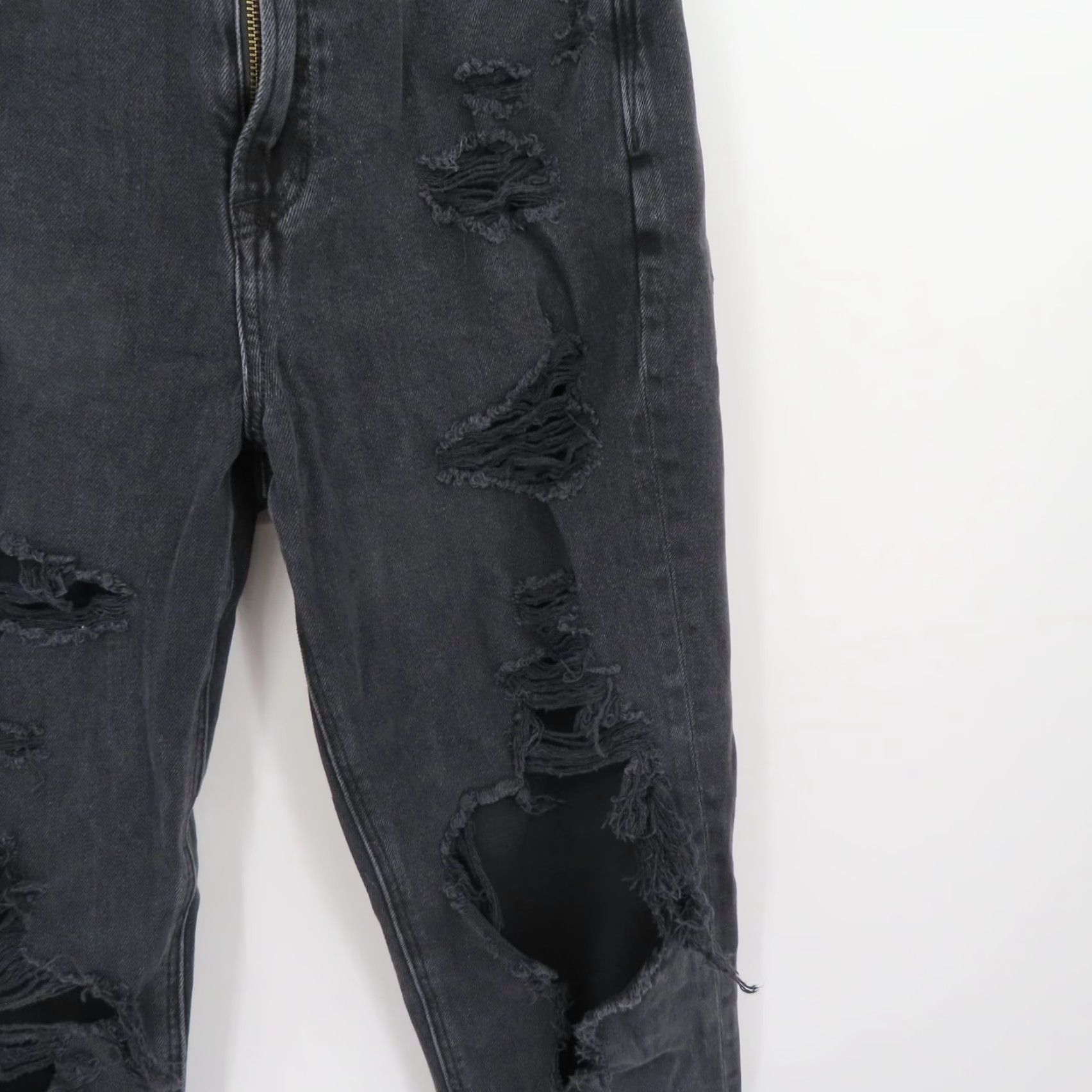 American Eagle Outfitters American Eagle Womens 4 Comfort Stretch Black Distressed Destroyed Denim Jeans Size 27" / US 4 / IT 40 - 6 Thumbnail