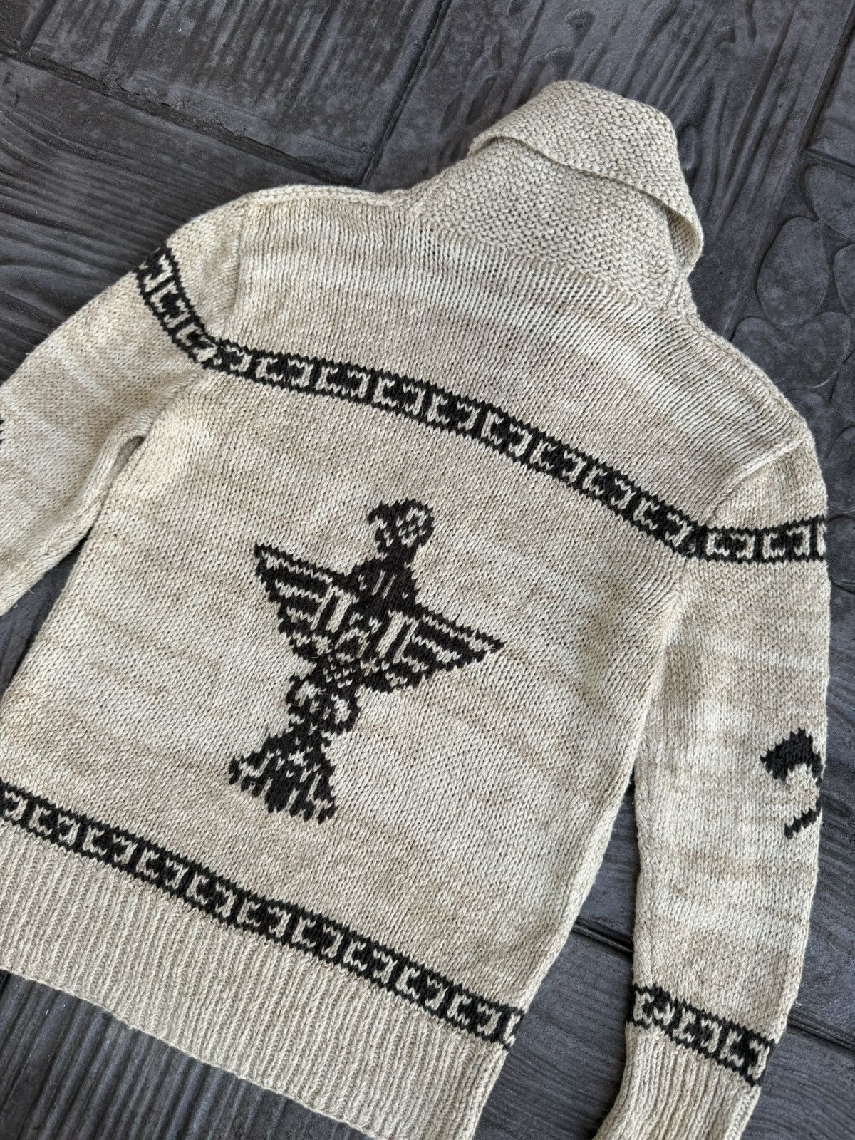 Polo Ralph Lauren 💥RARE💥Vintage 90s PRL Kanata Cowichan Hand Knit Shawl Collar Size US XXS / EU 40 - 12 Thumbnail