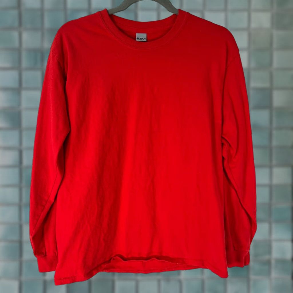 Gildan Gildan Men's Long Sleeve Crew Neck Pullover Sweatshirt Ultra Cotton Red Size M Casual Size US M / EU 48-50 / 2 - 1 Thumbnail