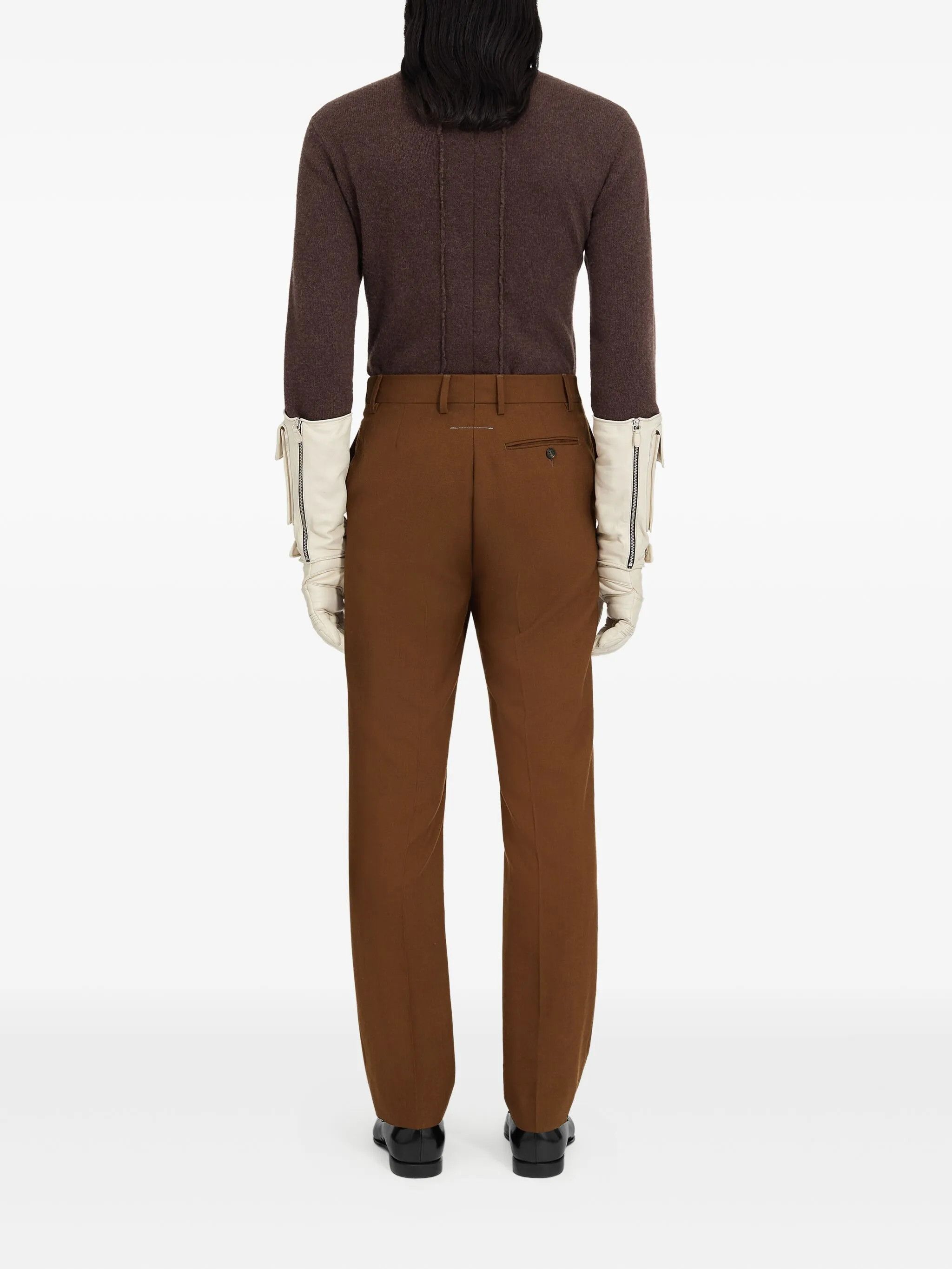 Maison Margiela oc11z0925 Creased Wool Trousers in Brown Size US 30 / EU 46 - 5 Thumbnail