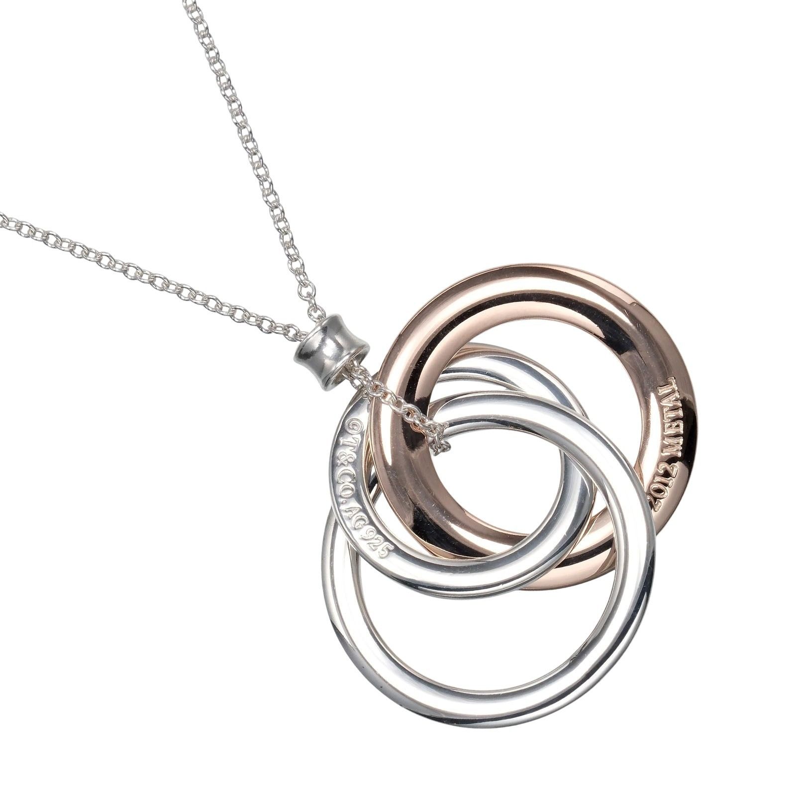 Tiffany & Co. Tiffany & Co Tiffany&Co. 1837 Interlocking Circle Silver925 Rubedo Metal Necklace Metal Necklace Size ONE SIZE - 1 Thumbnail