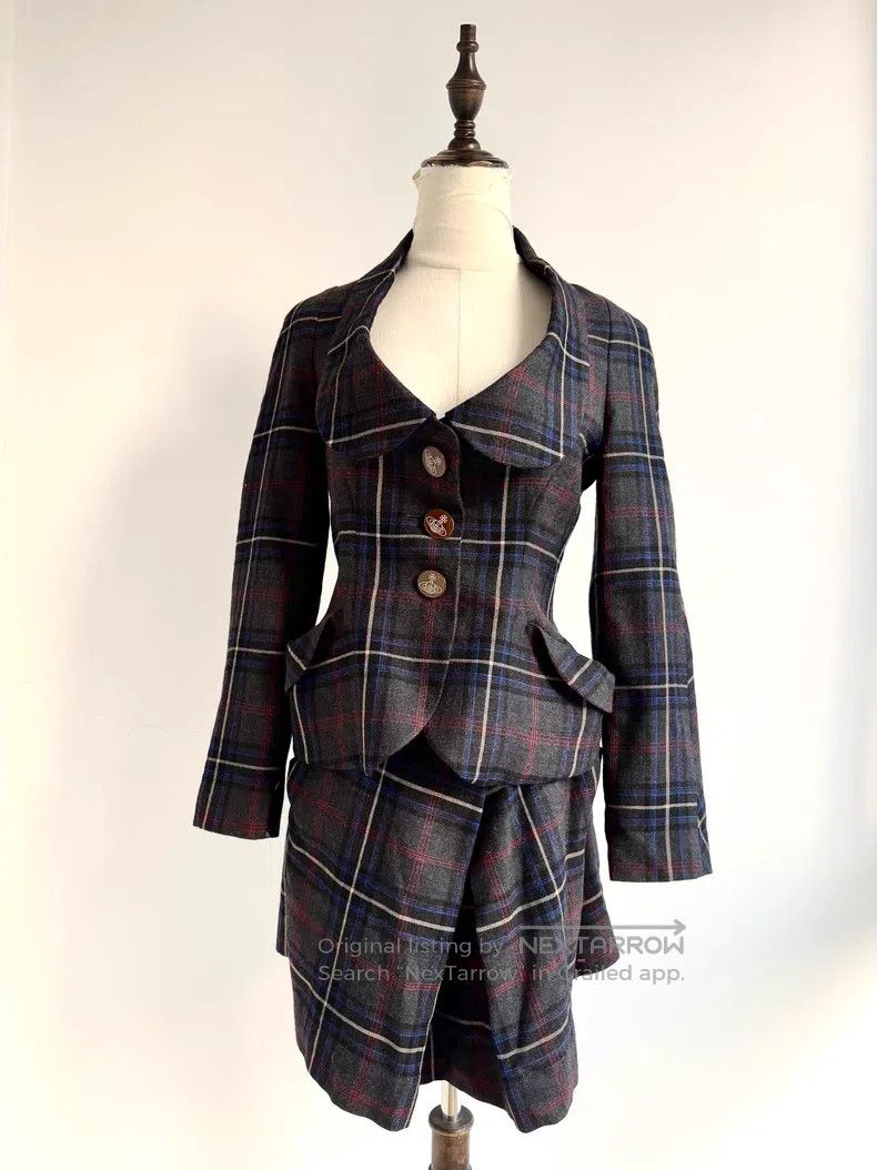 Vivienne Westwood Vivienne Westwood Vintage Grey-Blue Plaid Collar Suit Set Size M / US 6-8 / IT 42-44 - 1 Thumbnail