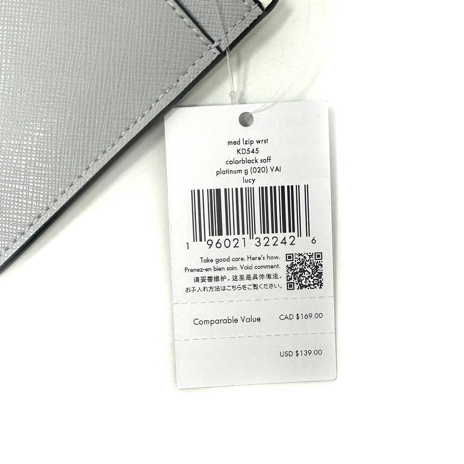 Kate Spade Kate Spade Lucy Medium L-Zip Wristlet in Platinum Grey KD545 Size ONE SIZE - 3 Thumbnail
