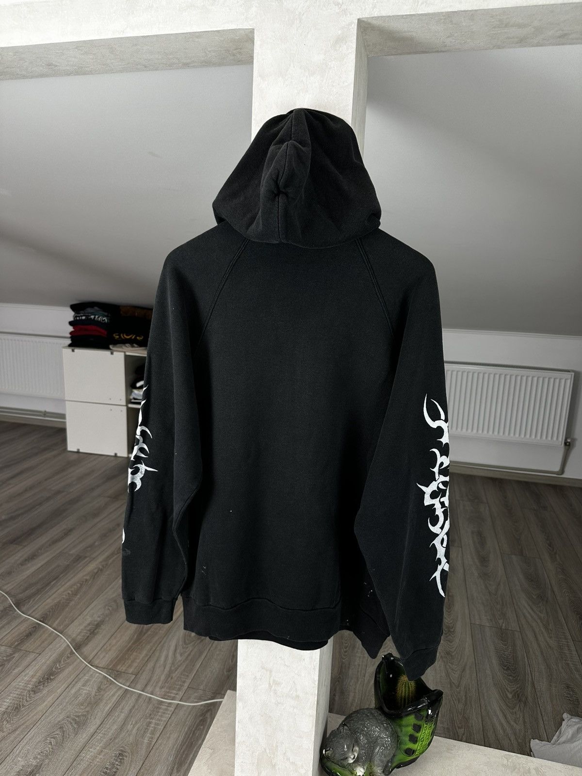 Vintage Y2K TRIBAL HOODIE WASHED VINTAGE BOXY Screen Stars Size US XL / EU 56 / 4 - 8 Thumbnail