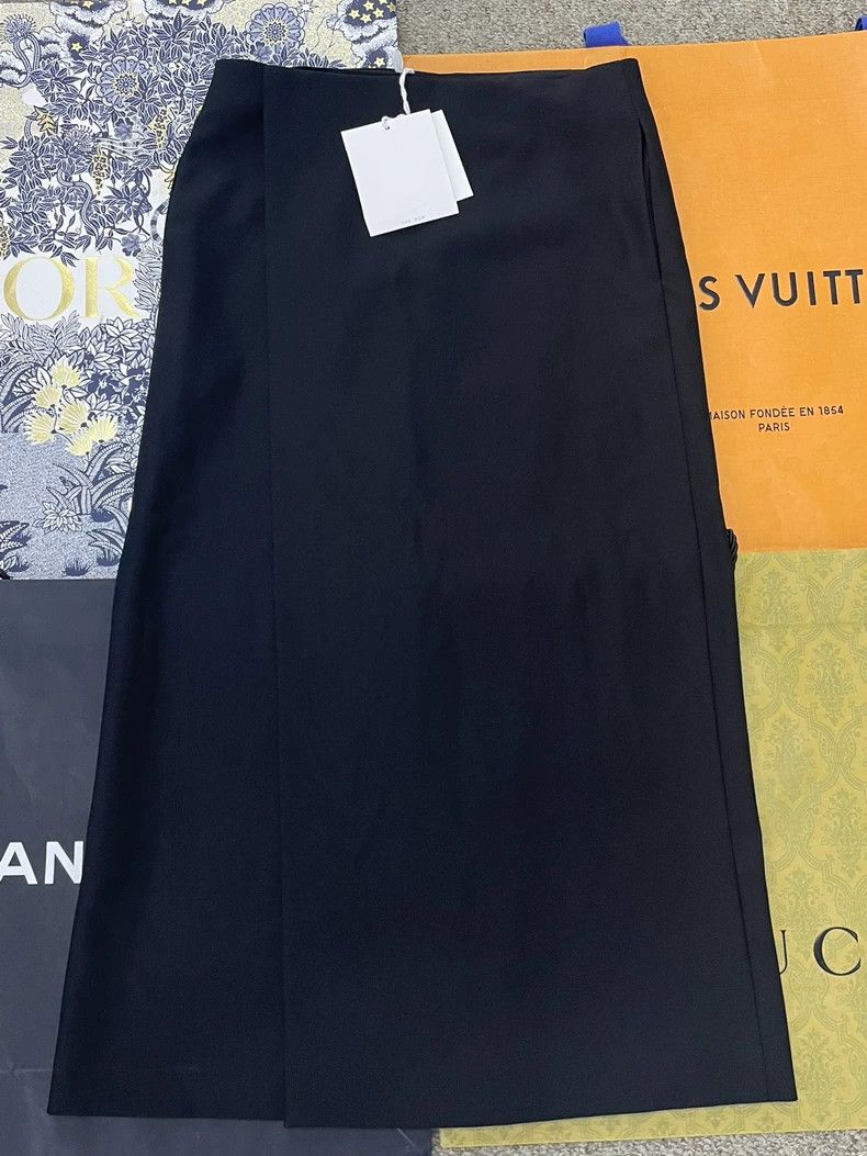 The Row The Row Black Wool Split Hem Skirt Size US 38 / EU 54 - 1 Thumbnail