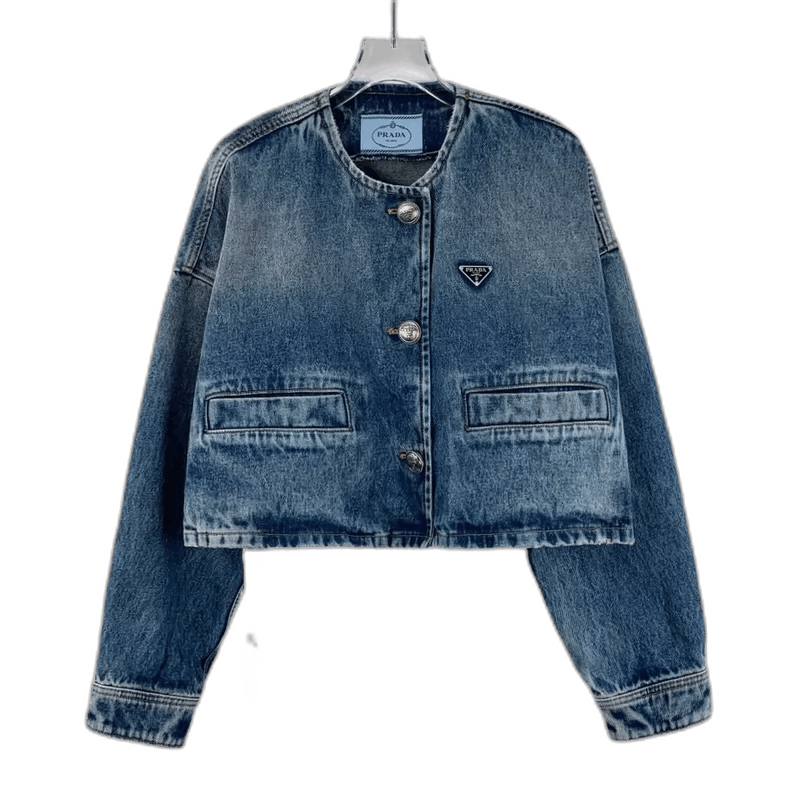 Prada Prada Blue Cotton Long Sleeve Denim Jacket-2506 Size XS / US 0-2 / IT 36-38 - 1 Thumbnail
