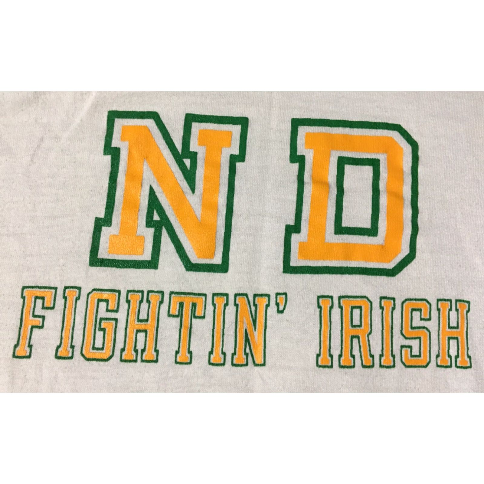 Vintage VINTAGE Notre Dame Fighting Irish Distressed Raglan Shirt M NOS Faded Green College 80s 90s USA Mens Shirt Size US M / EU 48-50 / 2 - 2 Thumbnail