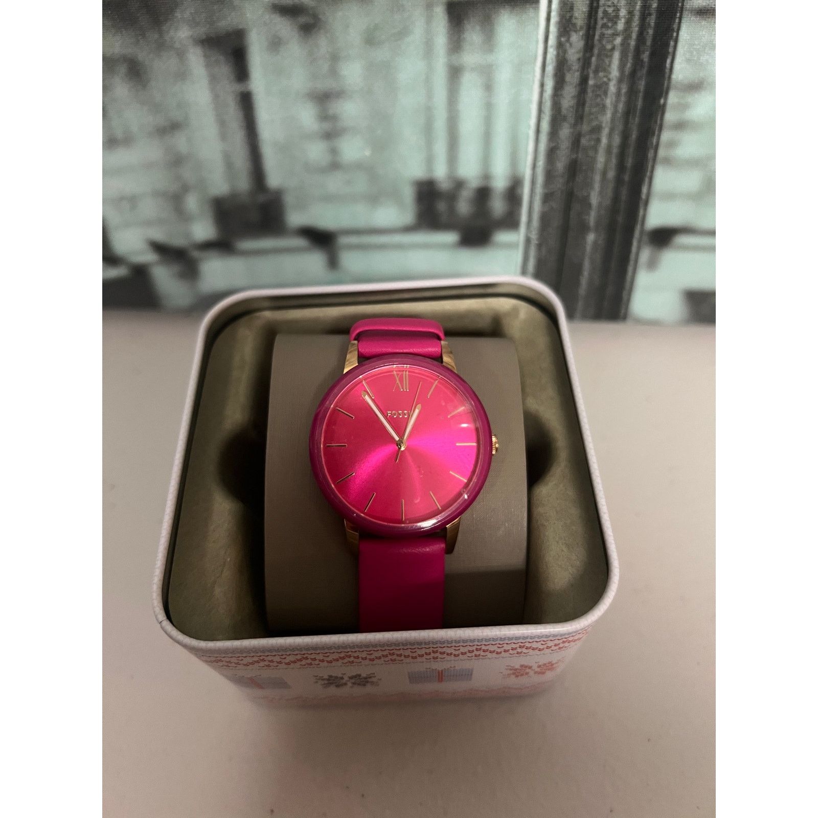 Fossil Fossil BQ3589 Cambry Pink Rose Leather Strap Ladies Watch Size ONE SIZE - 1 Thumbnail