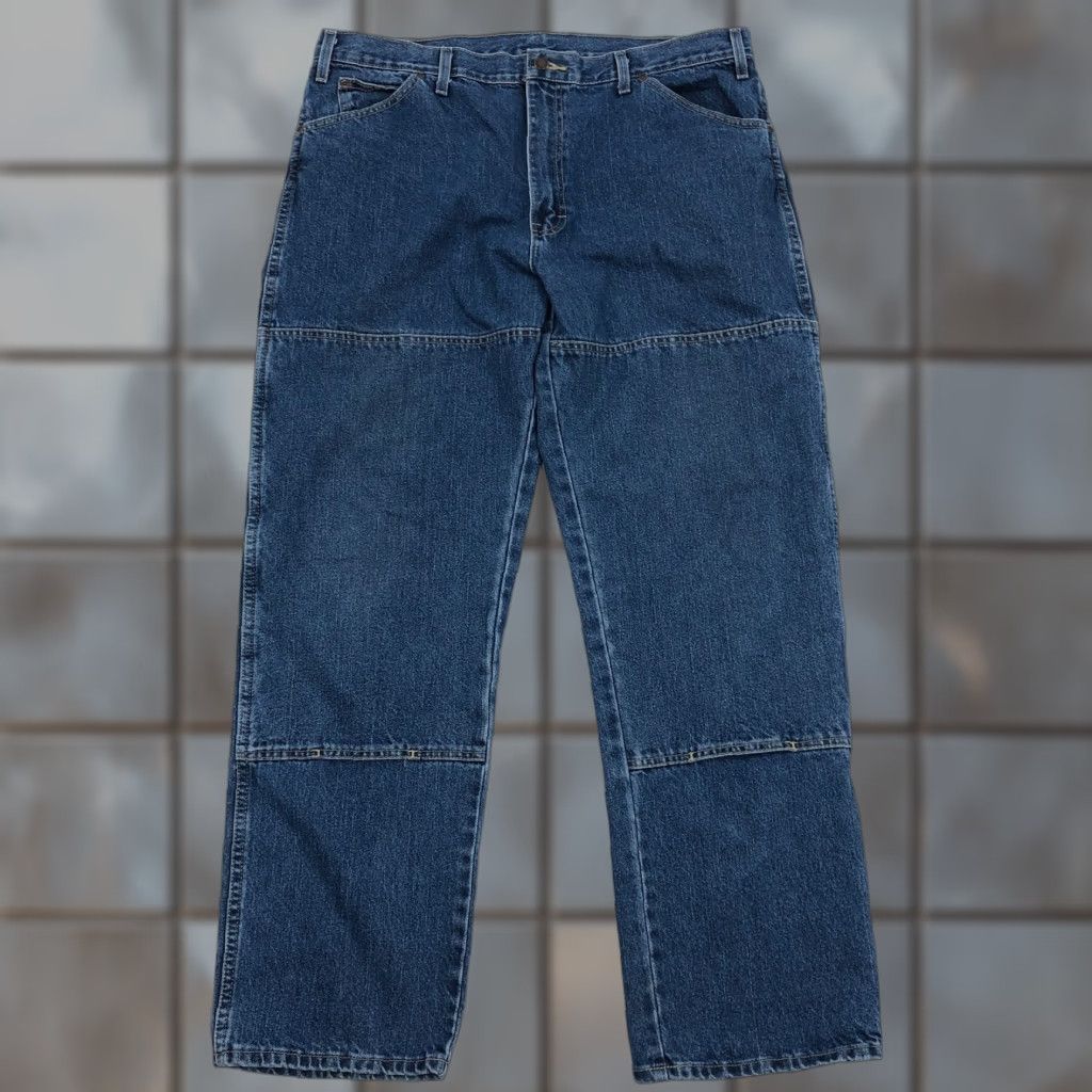 Dickies Dickies Men's 38x32 Relaxed Fit Double Knee Carpenter Jeans Workwear Blue Denim Size US 38 / EU 54 - 1 Thumbnail