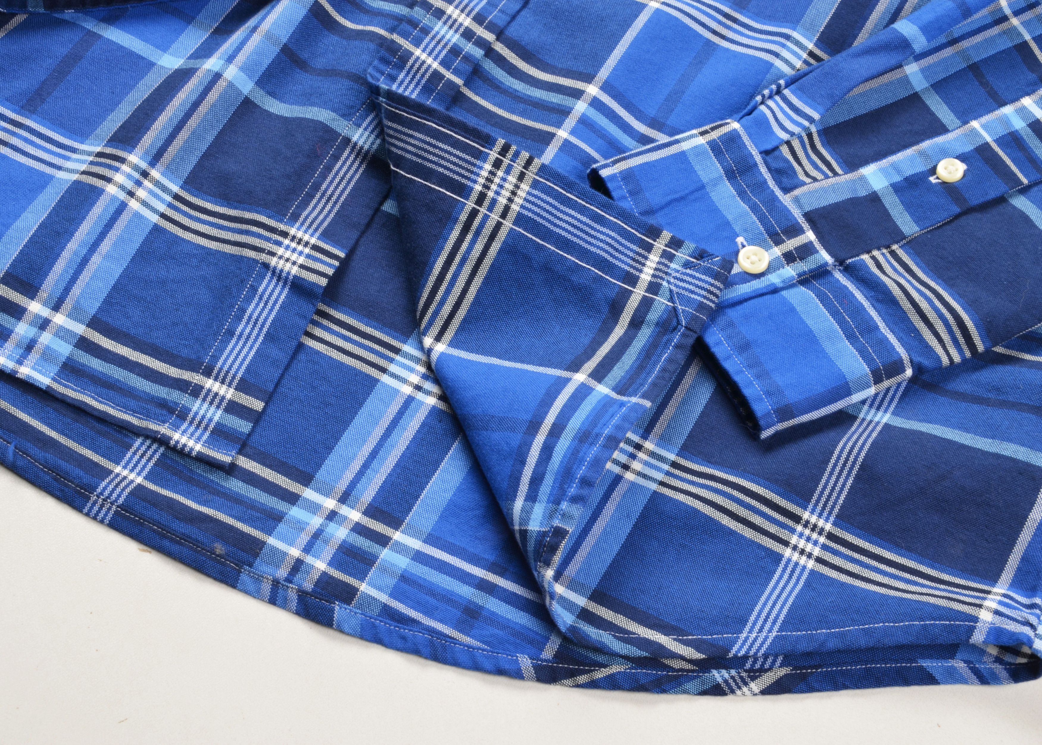 Polo Ralph Lauren Polo Ralph Lauren Slim Fit Blue Plaid Long Sleeve Shirt Size US L / EU 52-54 / 3 - 7 Thumbnail