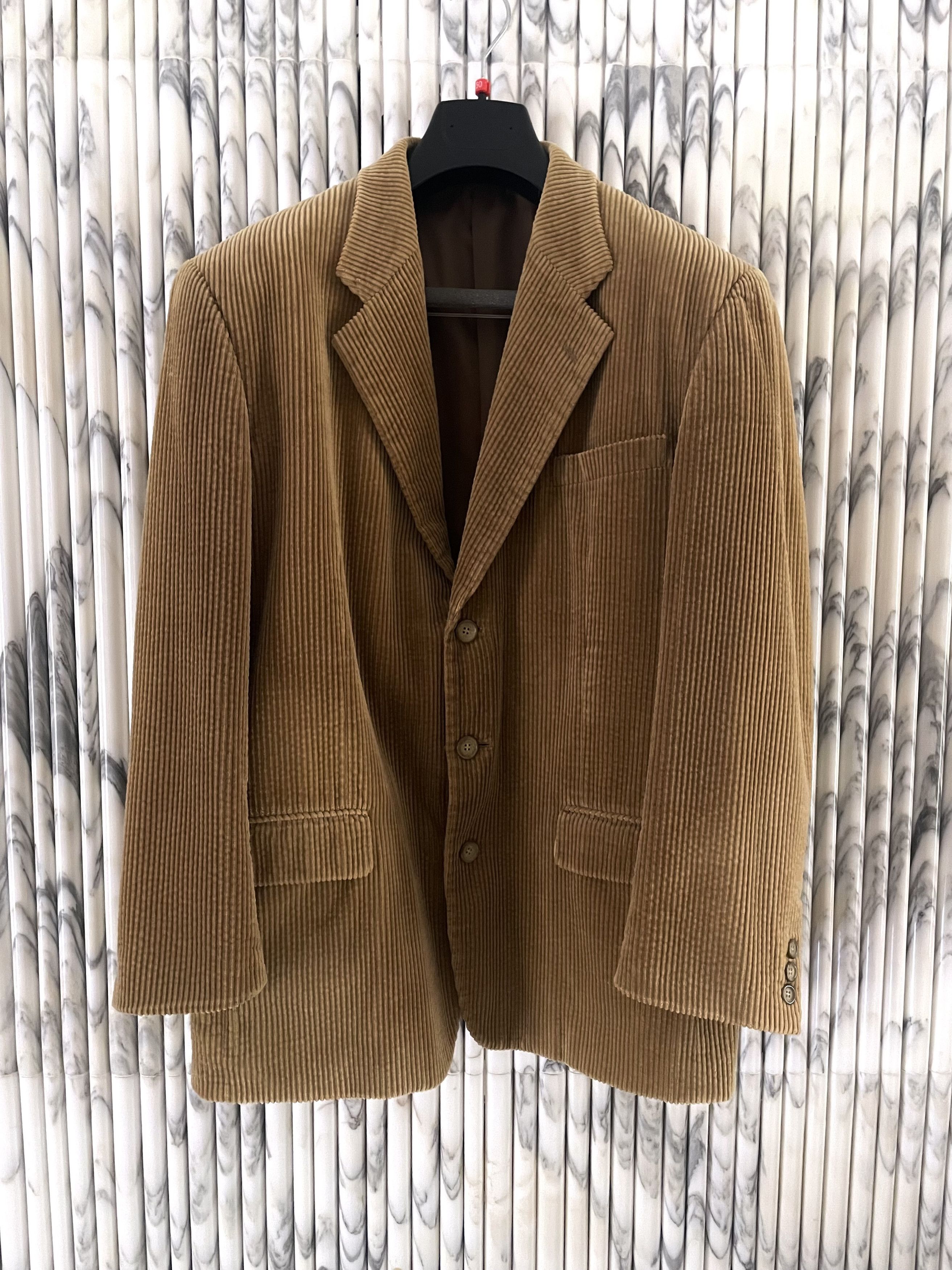 Vintage SLOUCHY BOXY BLAZER IN BEIGE CORDUROY Size 50R - 1 Thumbnail