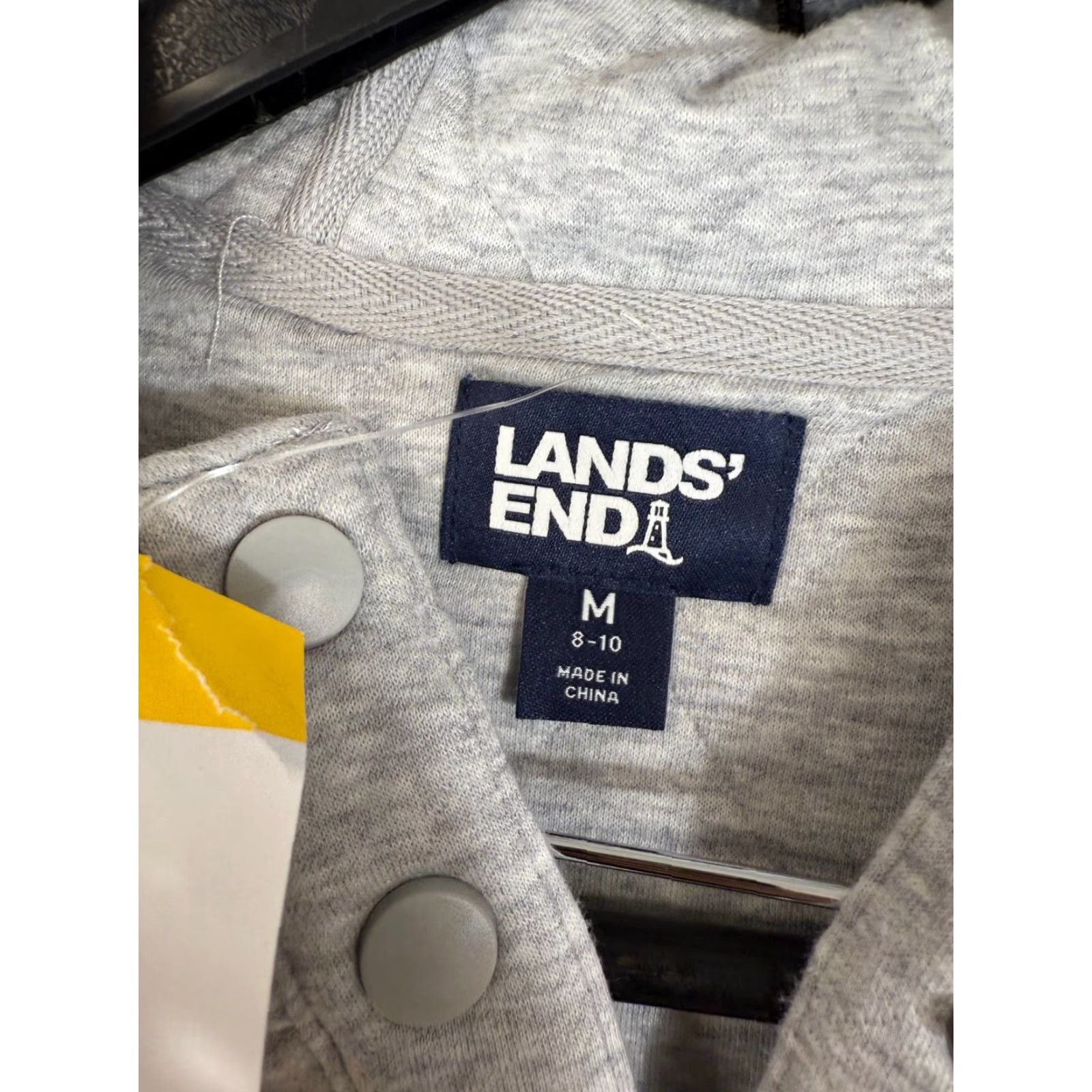 Lands' End Lands' End Quilted Pullover Hooded Sweatshirt Womens M(8-10) Grey Snap Front NWT Size M / US 6-8 / IT 42-44 - 7 Thumbnail