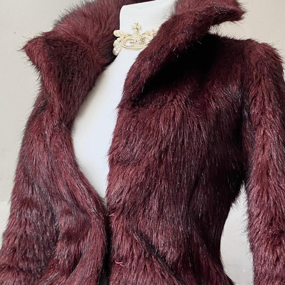 Vintage Vintage cherry punk faux fur coat 90s 00s Size S / US 4 / IT 40 - 4 Thumbnail