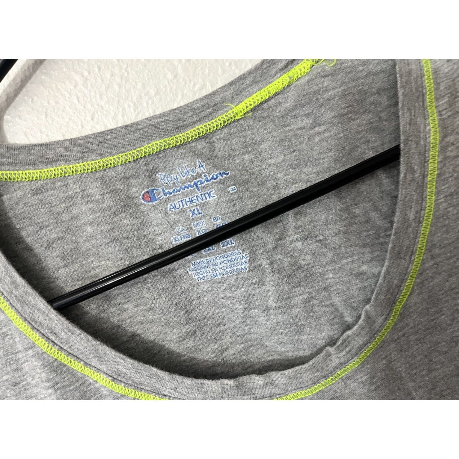 Champion VINTAGE? No. But it's Champion Authentic Womens T-Shirt Gray XL Scoop Neck Short Sleeve Tee - Regular Fit - Cotton Size XL / US 12-14 / IT 48-50 - 3 Thumbnail