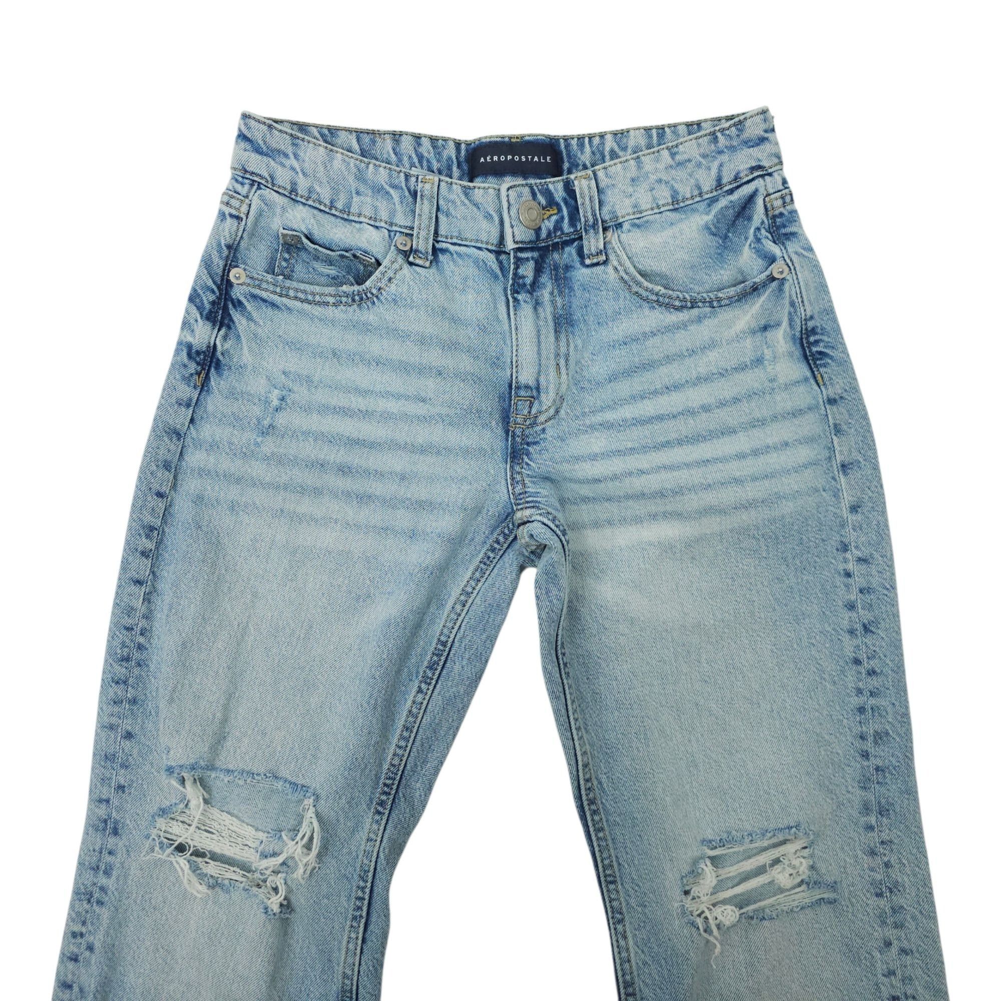Aeropostale Aeropostale Low Rise Baggy Jeans Women 0 Short Distressed Size 25" / US 0 / IT 36 - 10 Thumbnail