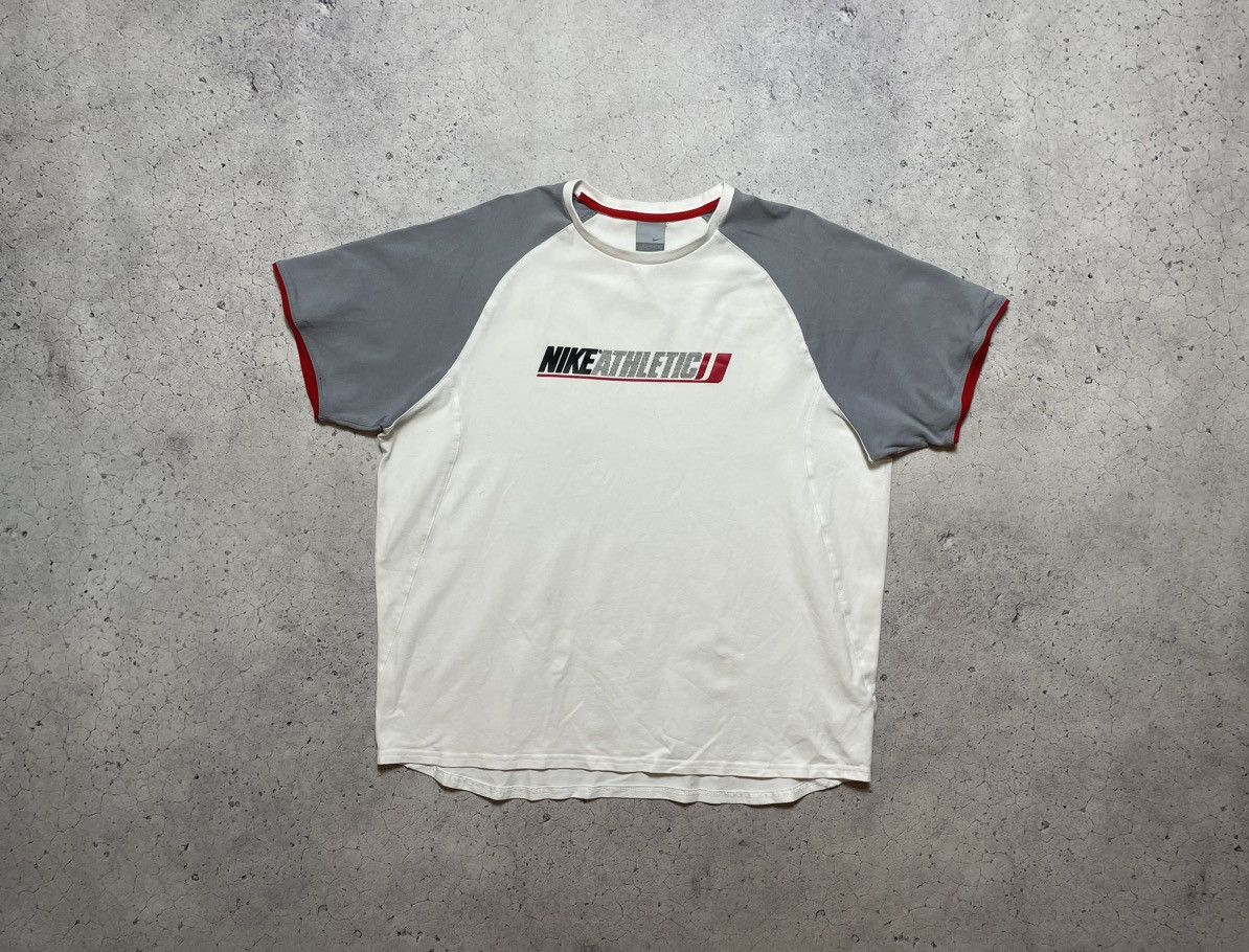Nike × Vintage Vintage Nike Athletic Big Logo Swoosh T-Shirt Y2K Size US XL / EU 56 / 4 - 1 Thumbnail
