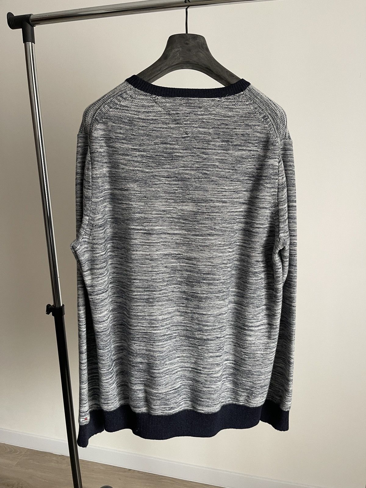 Tommy Hilfiger Tommy Hilfiger Cotton Knit Sweater Mens XL Grey Navy Melange Size US XL / EU 56 / 4 - 5 Thumbnail